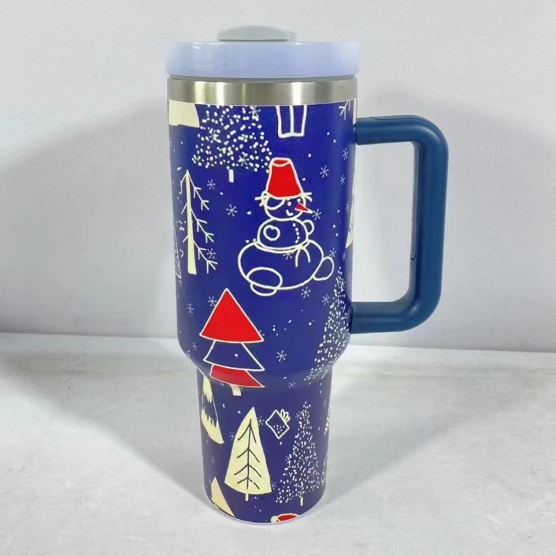 Christmas H2.0 30oz Tumbler/Mug w/ Handle & Straw 4