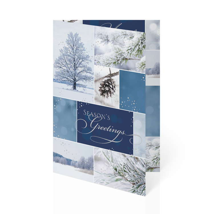 Winter Blues Holiday Folded Calendar Cards 1