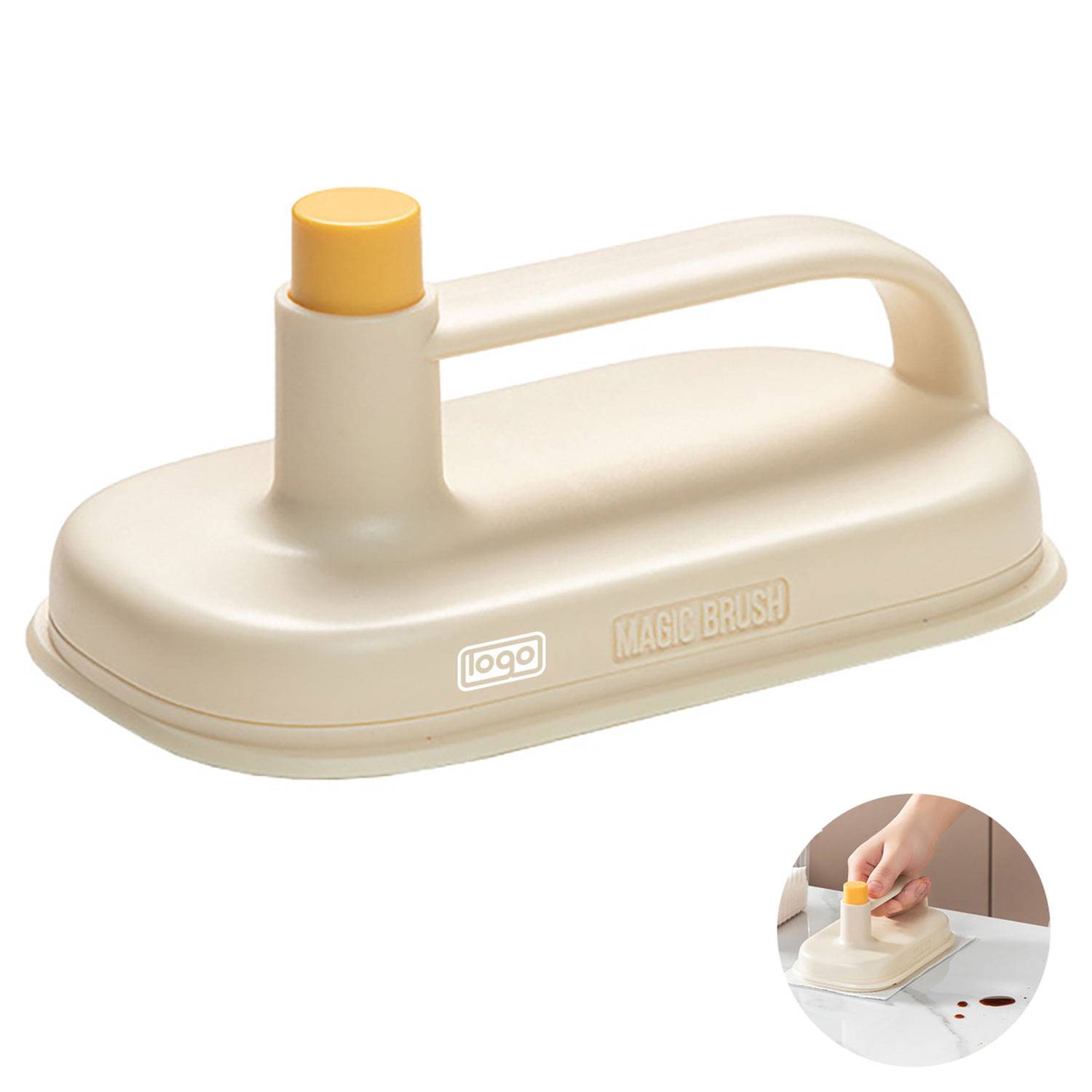 Cleaning Brush With Replaceable Cloth And Handle