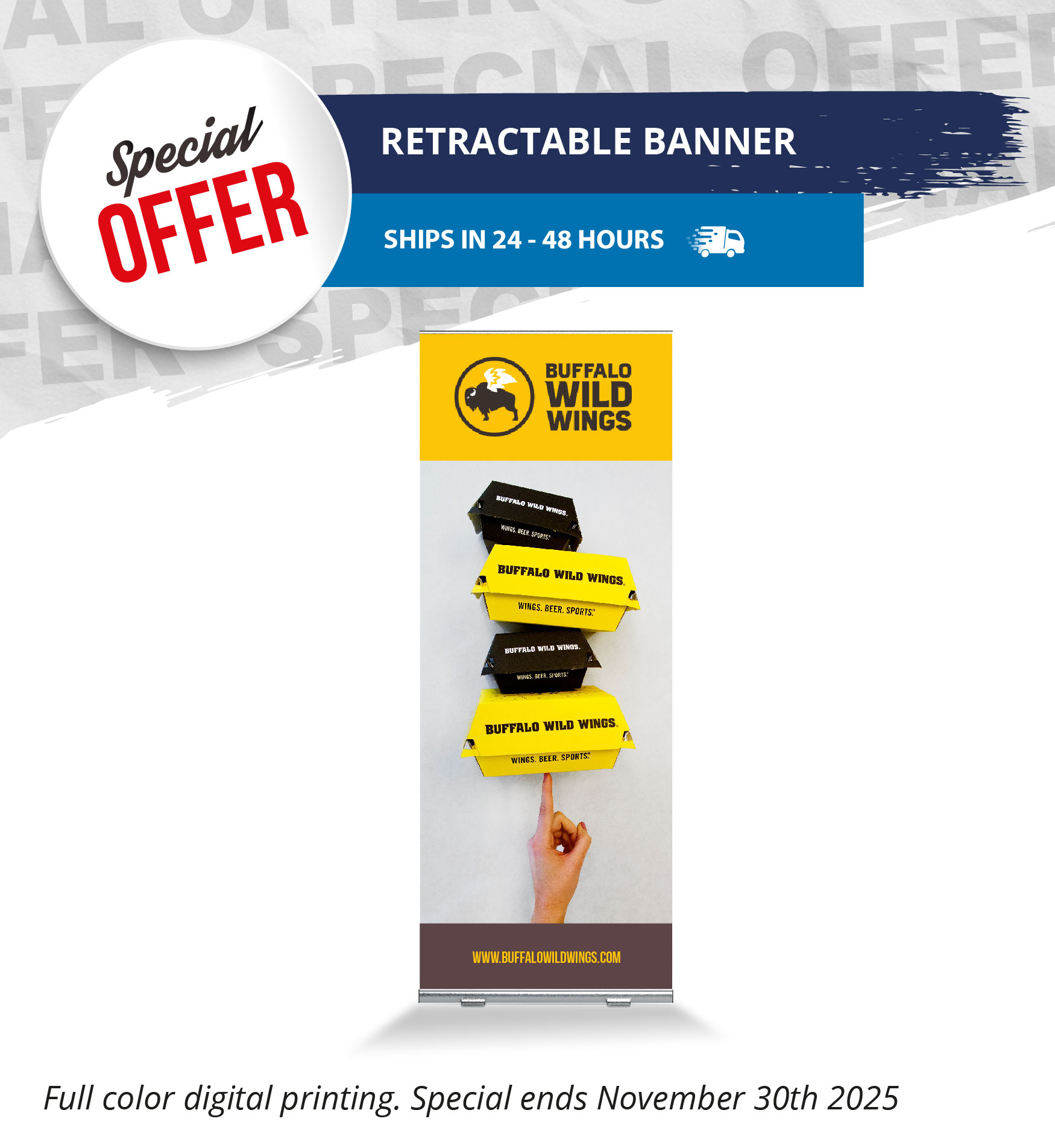 Below EQP Banner Standard Retractable Stand Single Sided (33" x 81")