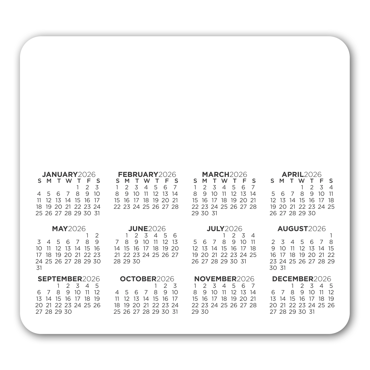 Calendar Round Corner Magnet 2