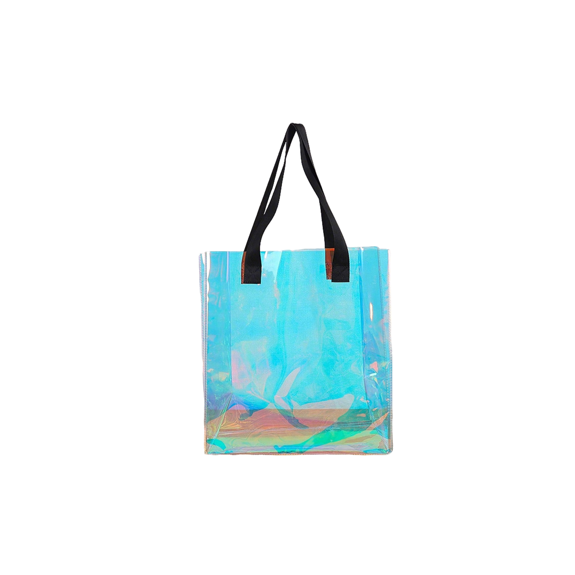 Transparent PVC Iridescent Gift Tote 14.2" x 14.2" x 3.5" 4