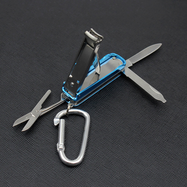 Metal Multi-Functional Nail Clipper Keychain 3