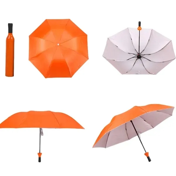 Wine Bottle Umbrella with Dual-Use Sun and Rain Protection 8