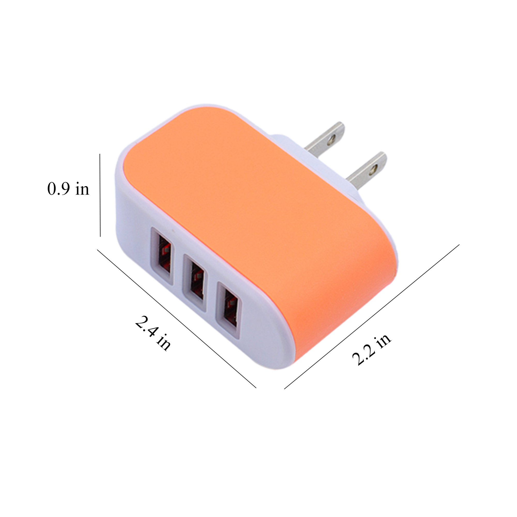 ABS 3-Port USB Wall charger With Led 2
