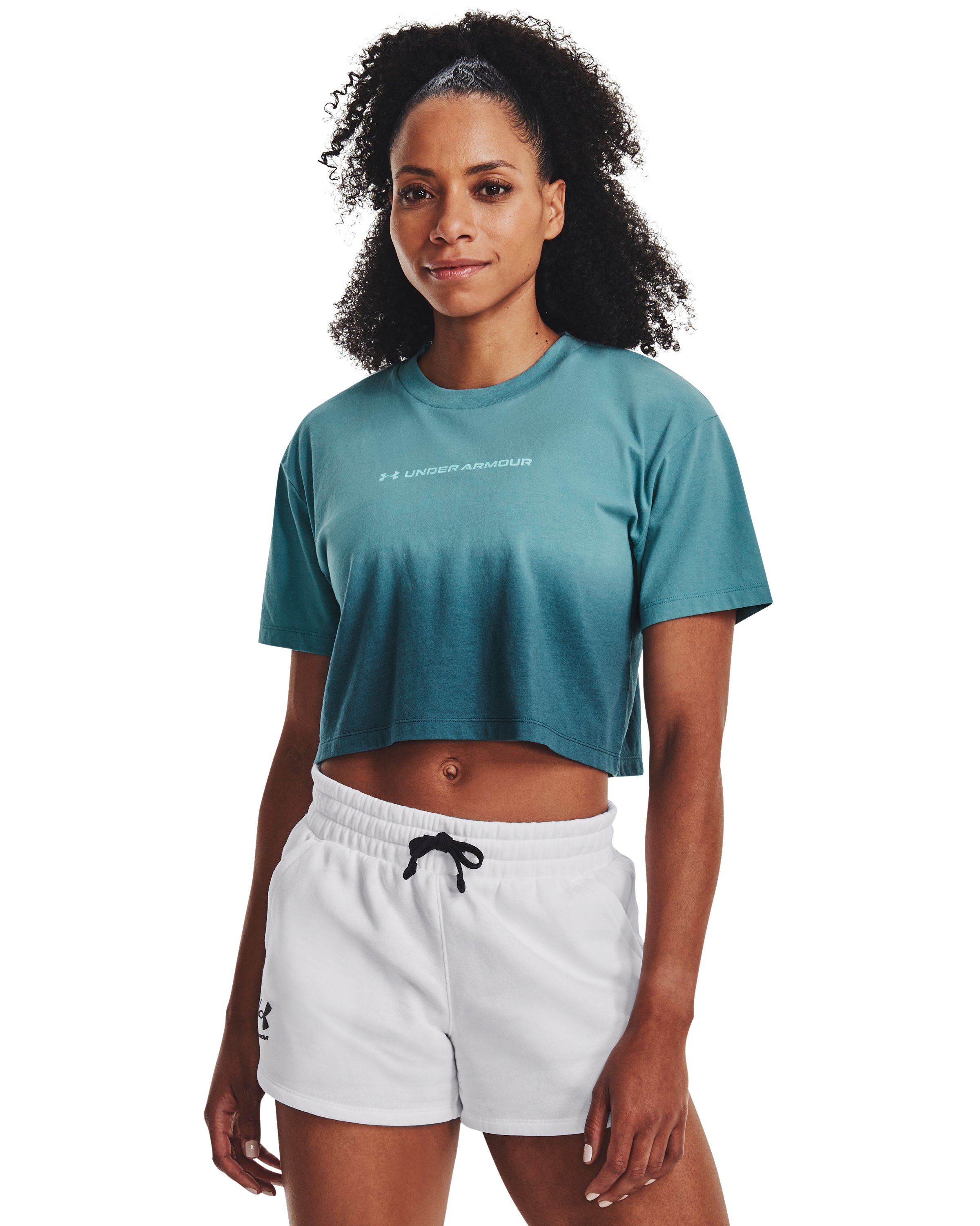 Women's UA Branded Dip Dye Crop Short Sleeve  1