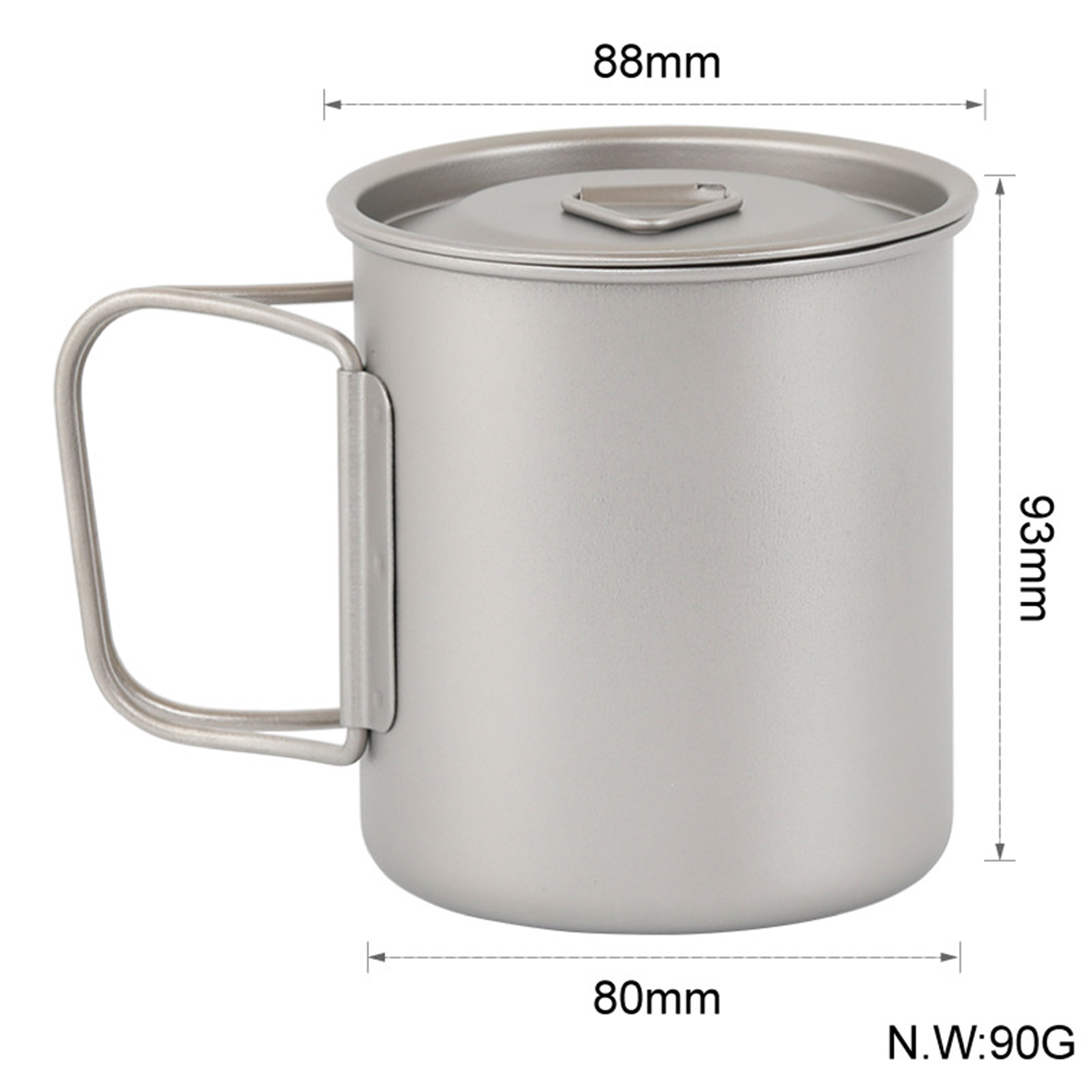 Foldable Handle Camping Titanium Mug 3