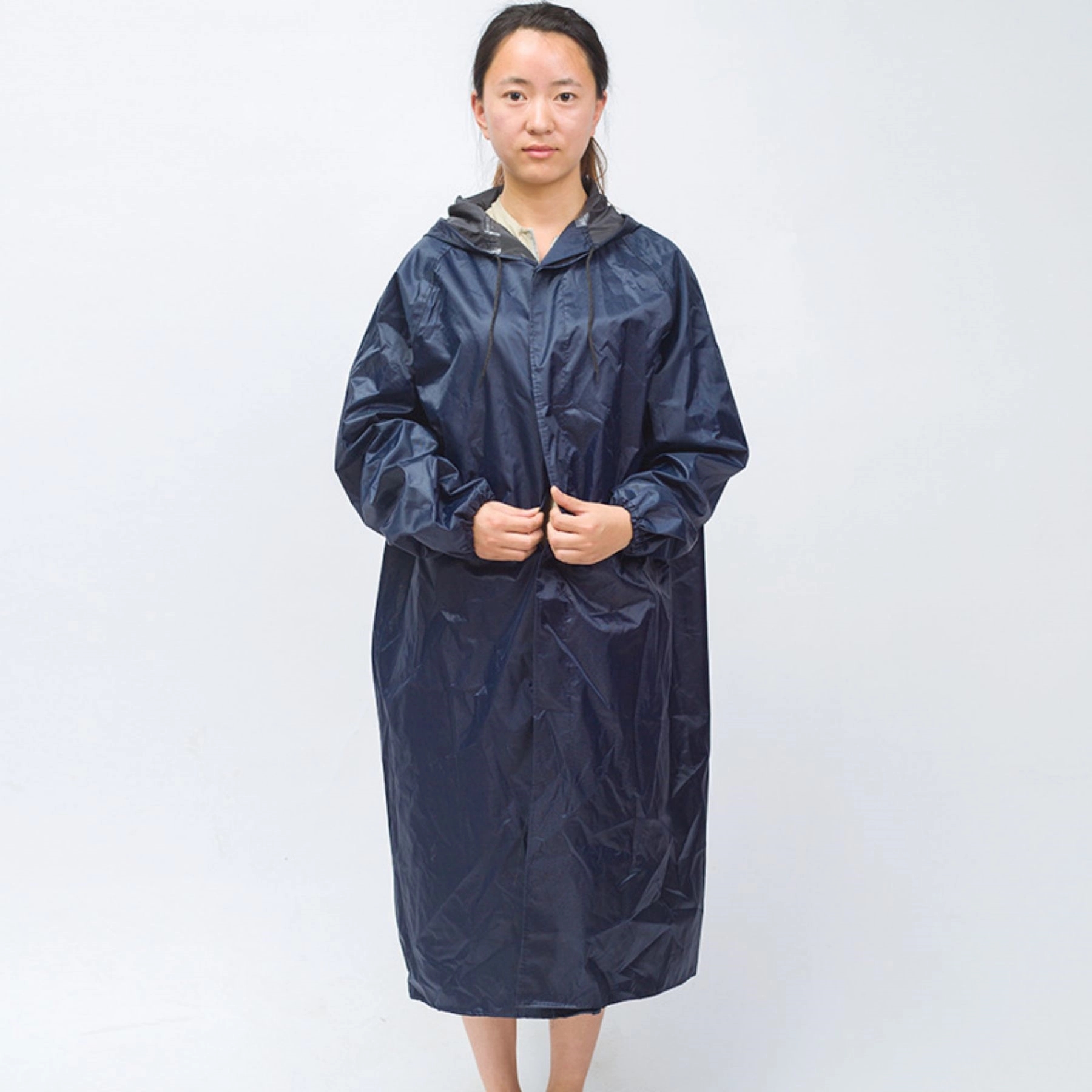 Long Sleeve Hooded Oxford Raincoat 7