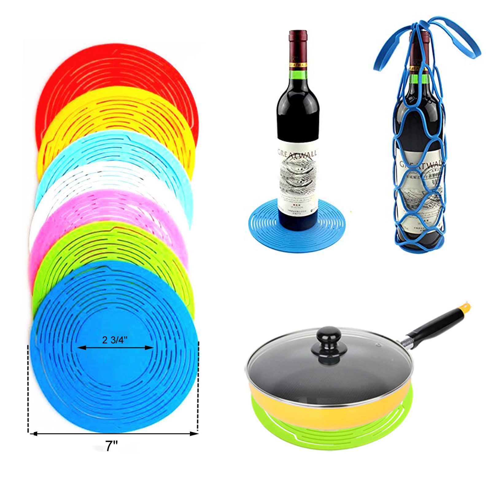 2 In 1 Silicone Wine Bottle Carrier Mesh Bag 3