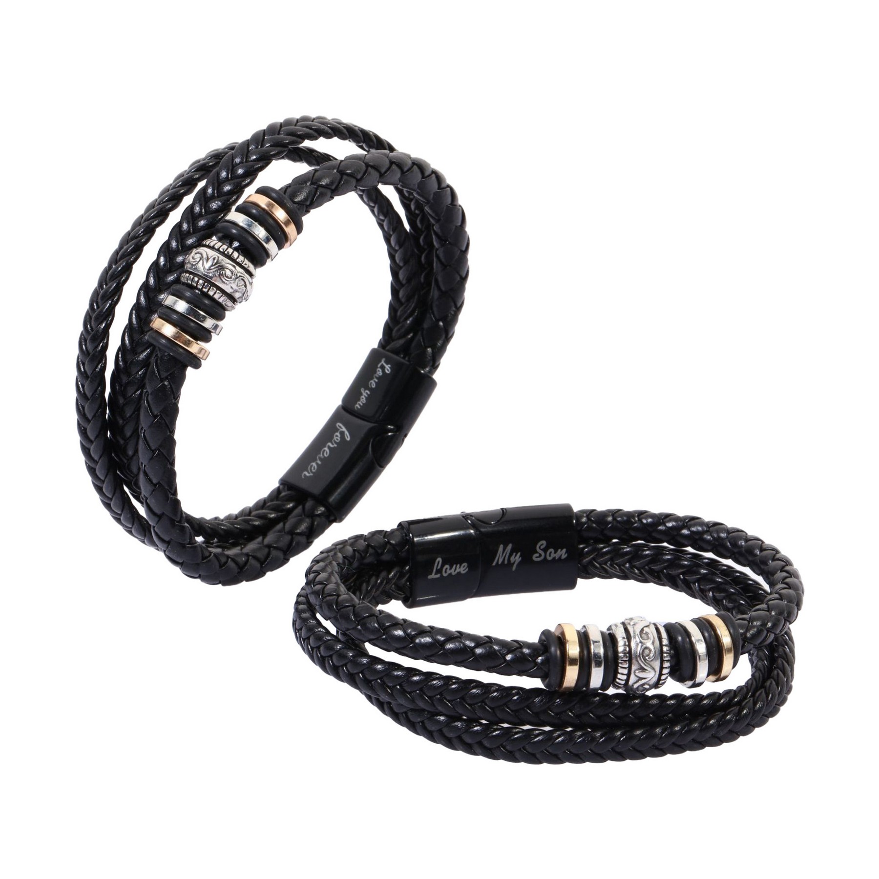 Punk Woven Leather Wrap Bracelet 4