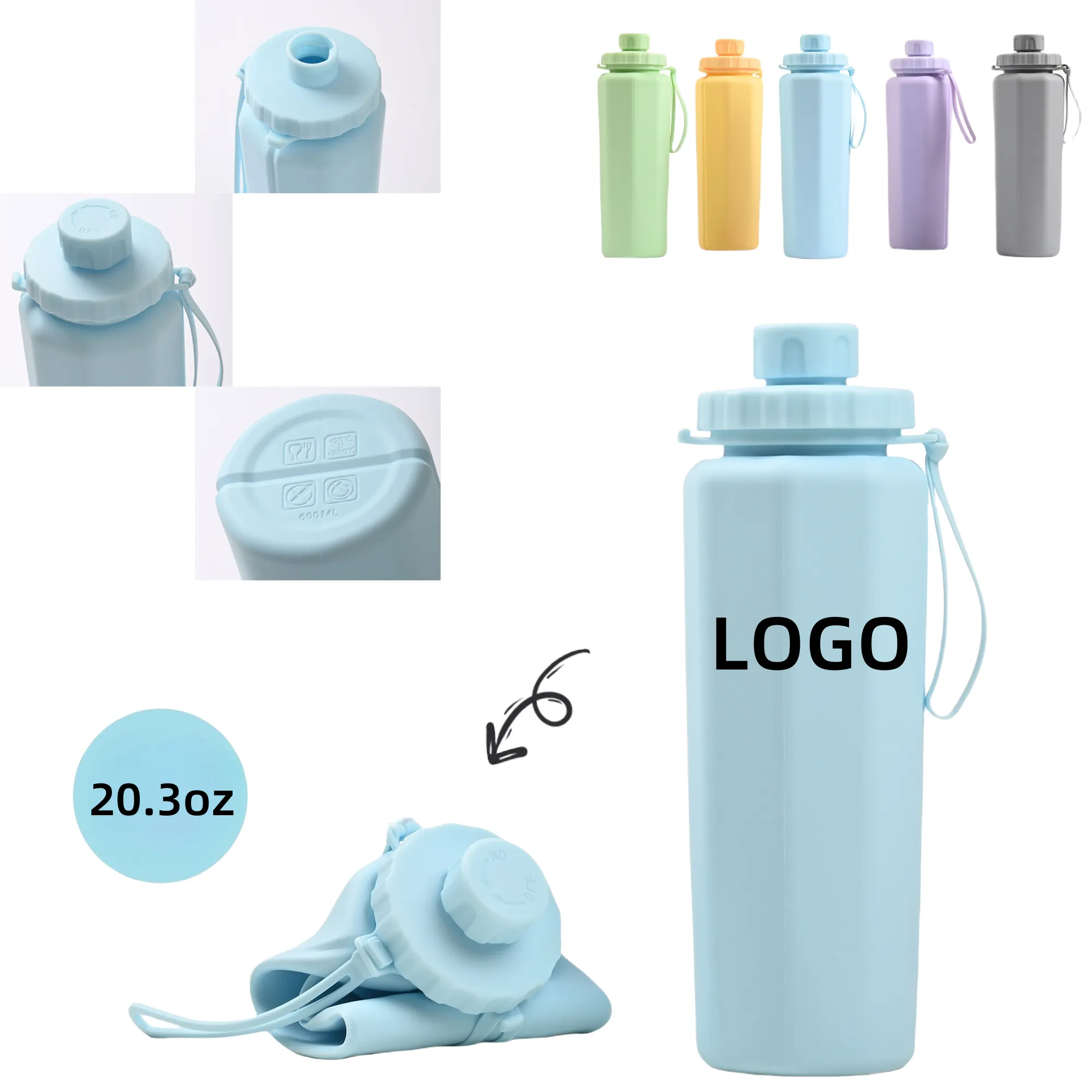 Collapsible Water Bottles Lightweight Reusable Leakproof 7