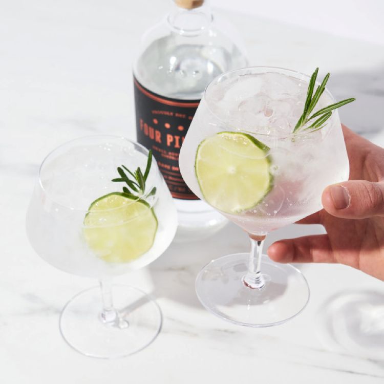 Viski® Angled Crystal Gin & Tonic Glass, set of 2 7
