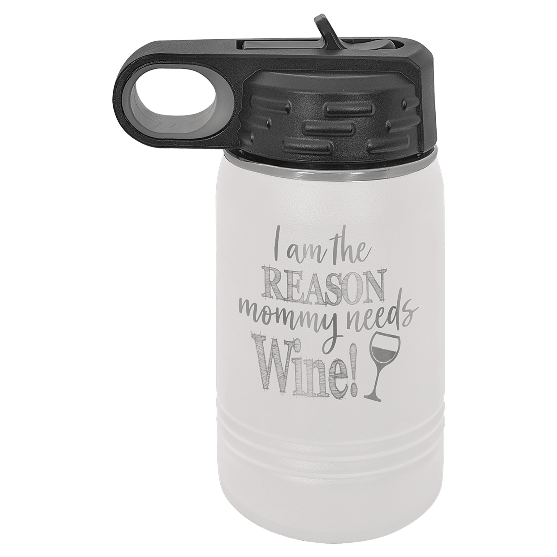 12 oz. White Laser Engraved Polar Camel Water Bottles 2