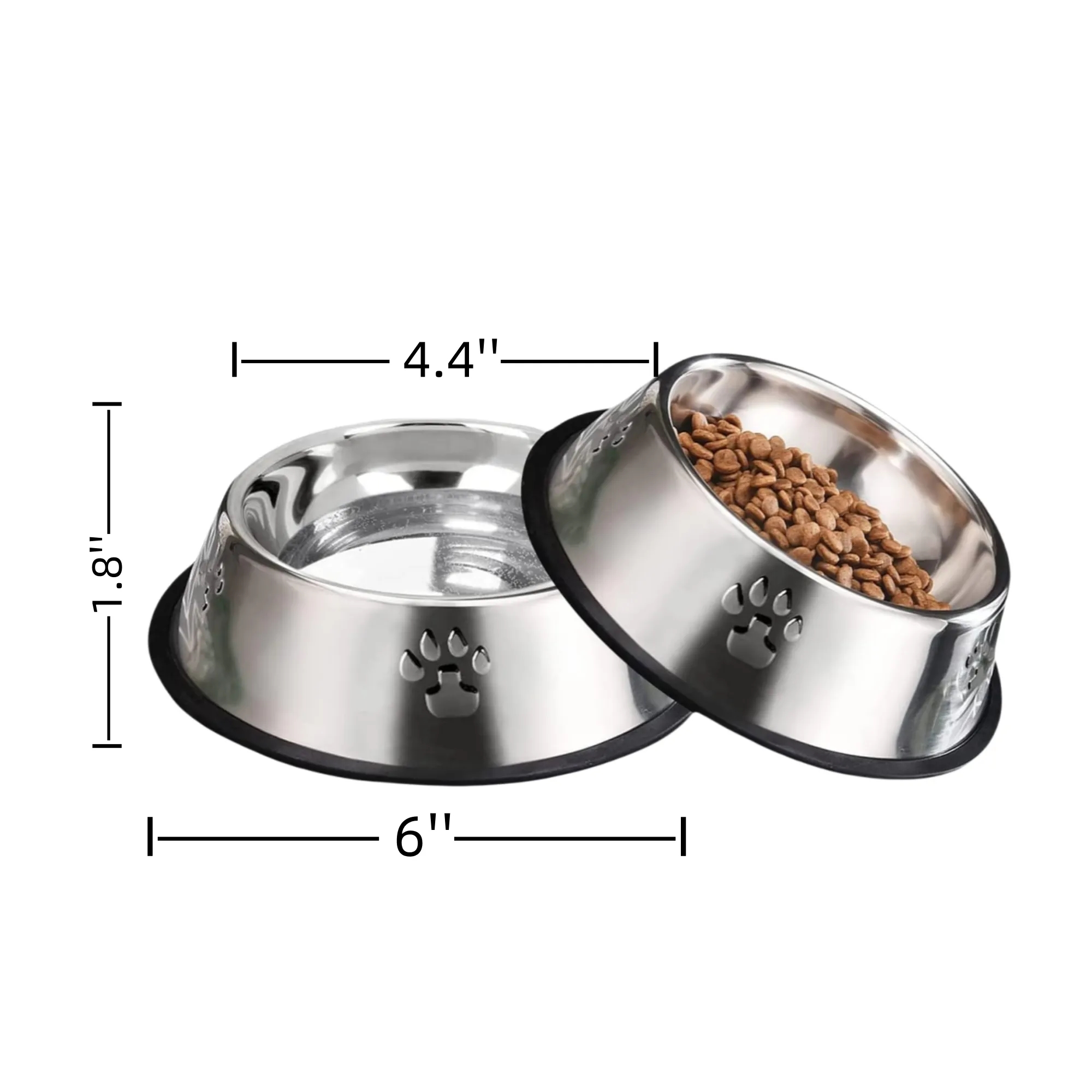 Slip Resistant Base Stackable Stainless Steel Dog Cat Bowl 2