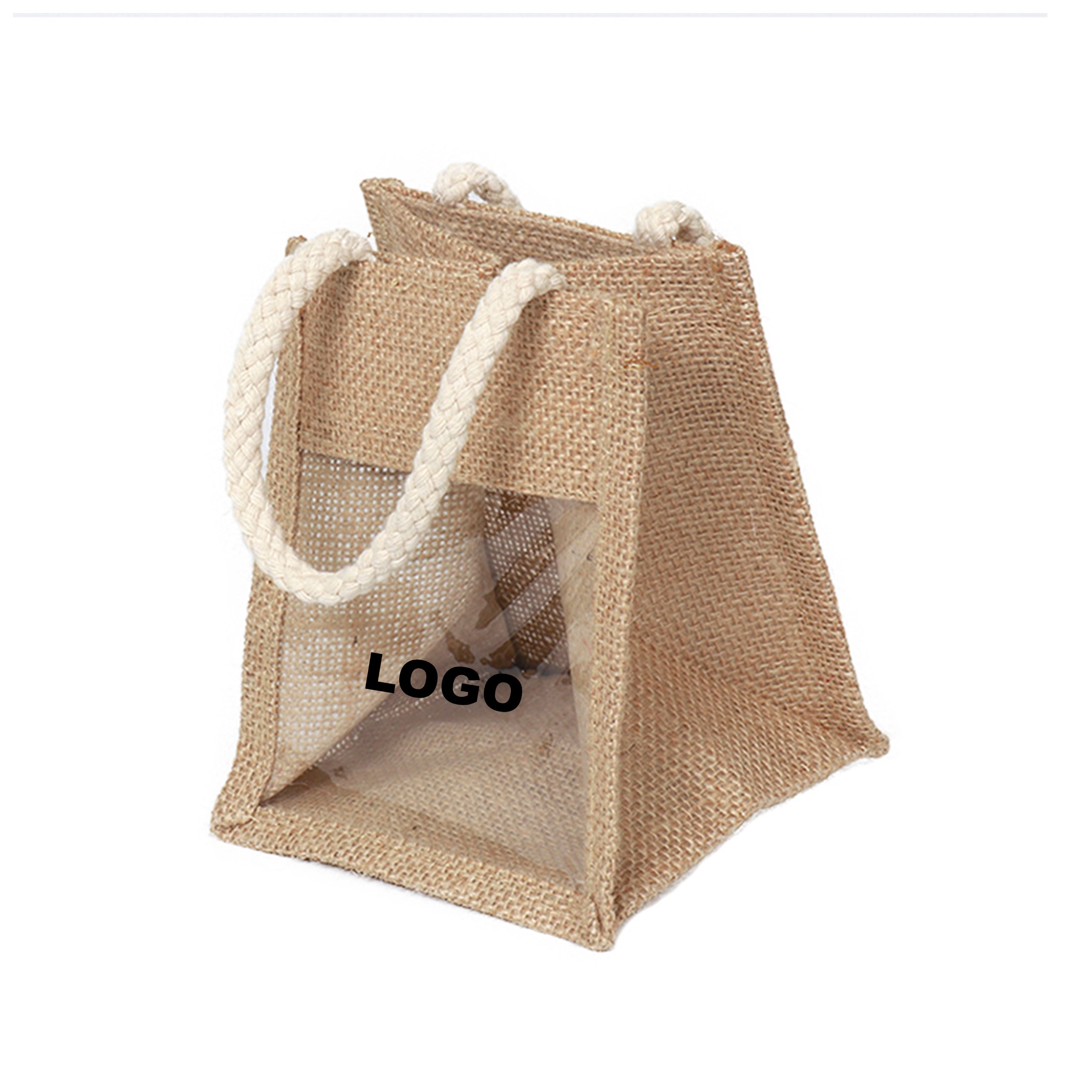 Clear PVC Natural Gift Set Jute Jar Bag 2
