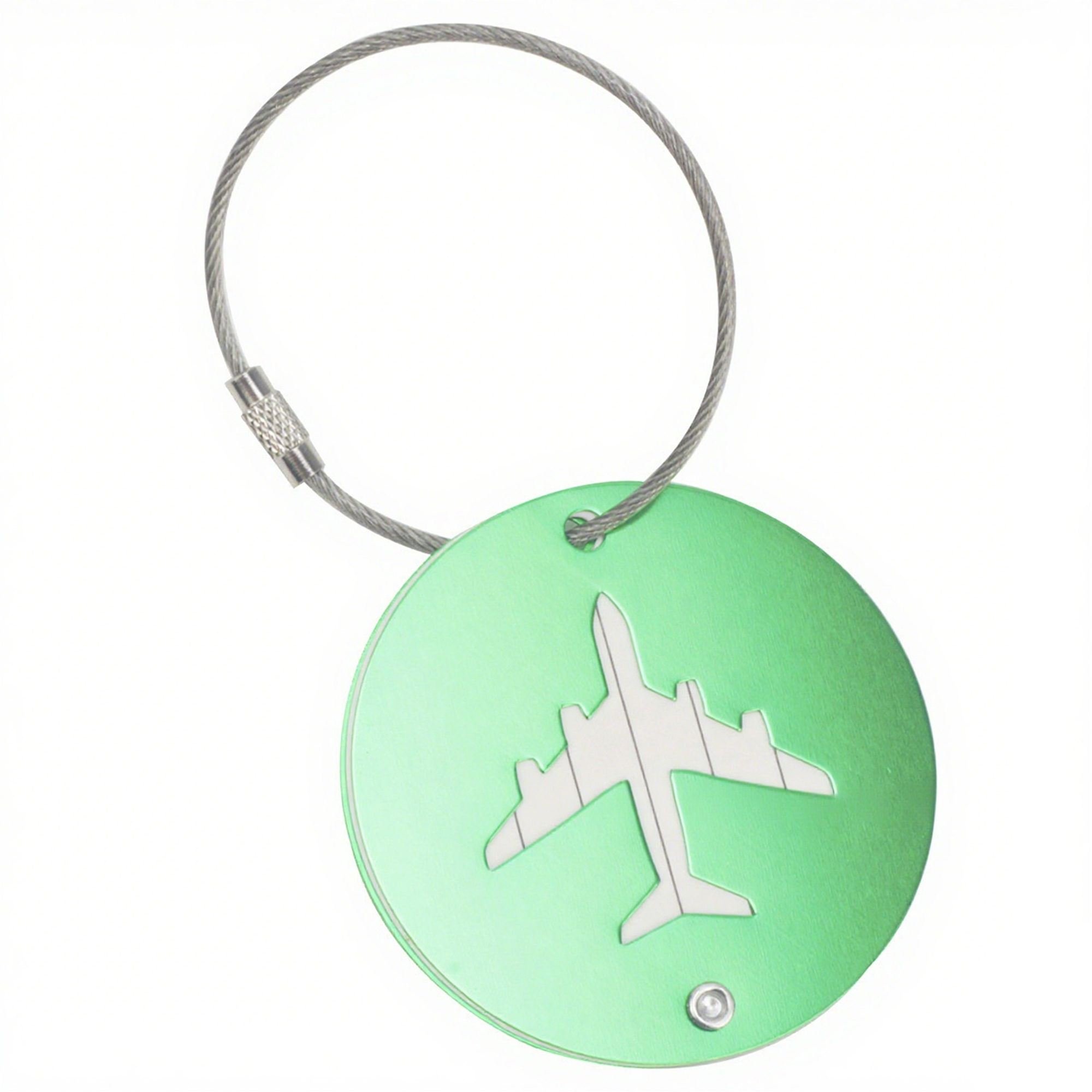 Round Aluminum Alloy Luggage Identification Tag 2.36" 5