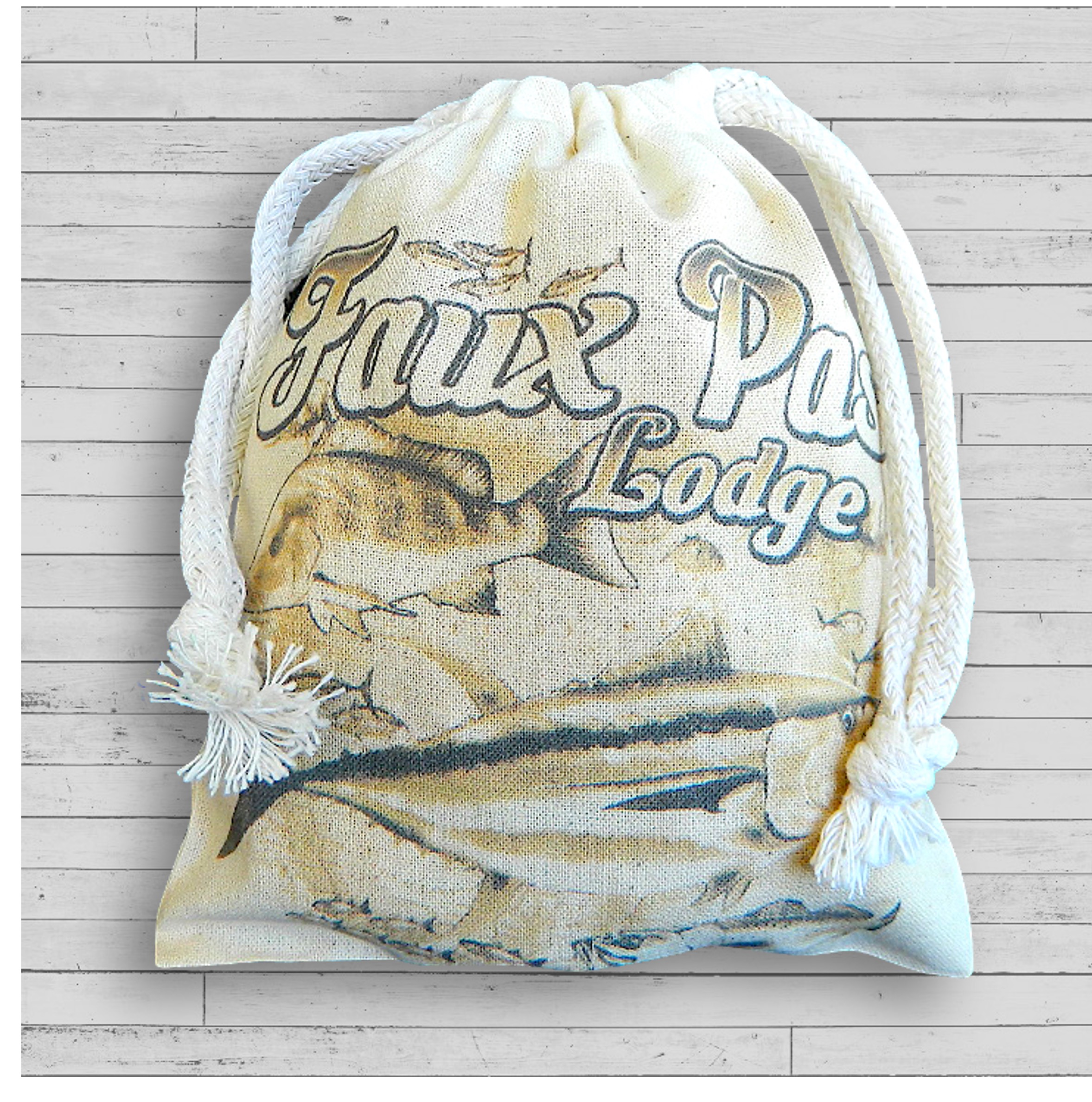 5"x6" Custom Printed Cotton Pouch with Drawstring 6