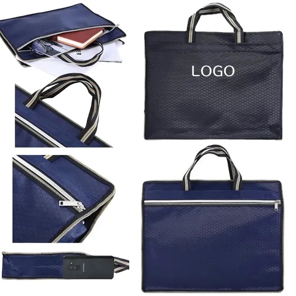 Fabric Zippered Document Tote Bag, custom tote bag with logo imprint 2