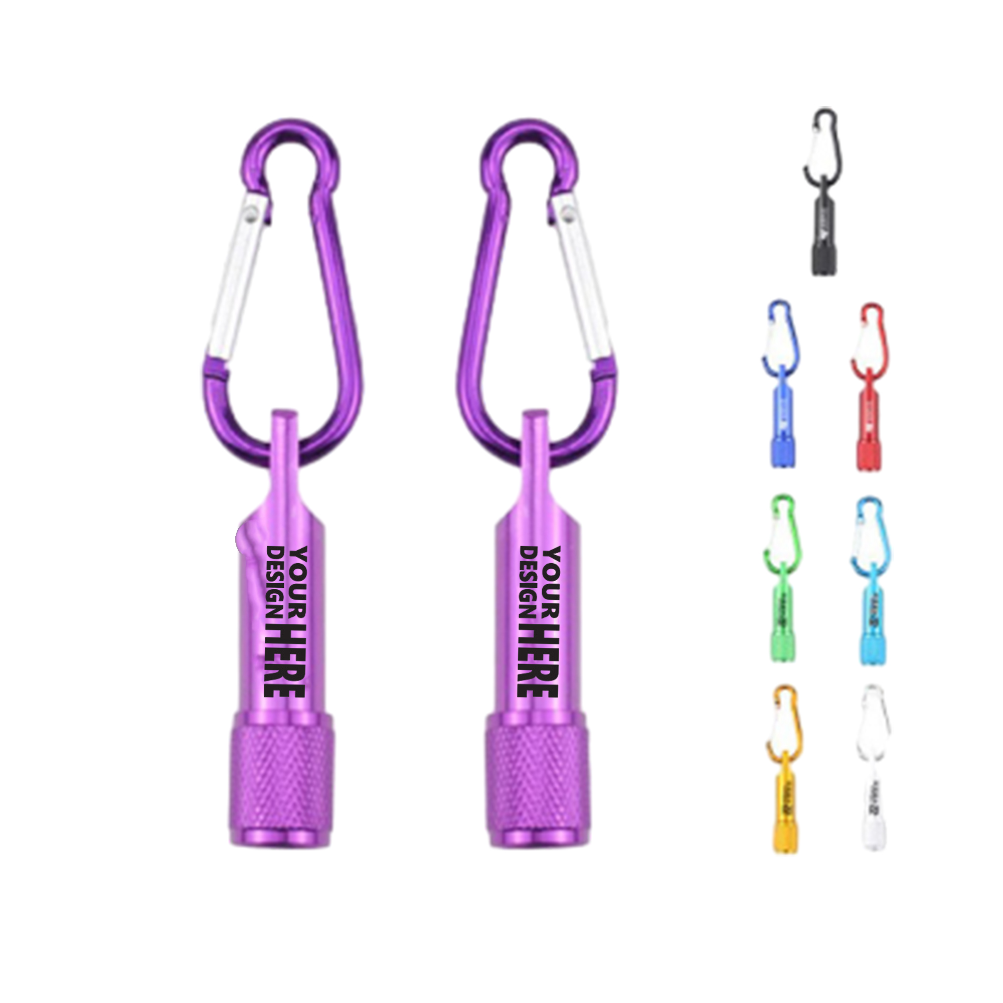 Mini Metal LED Flashlight With Carabiner 1