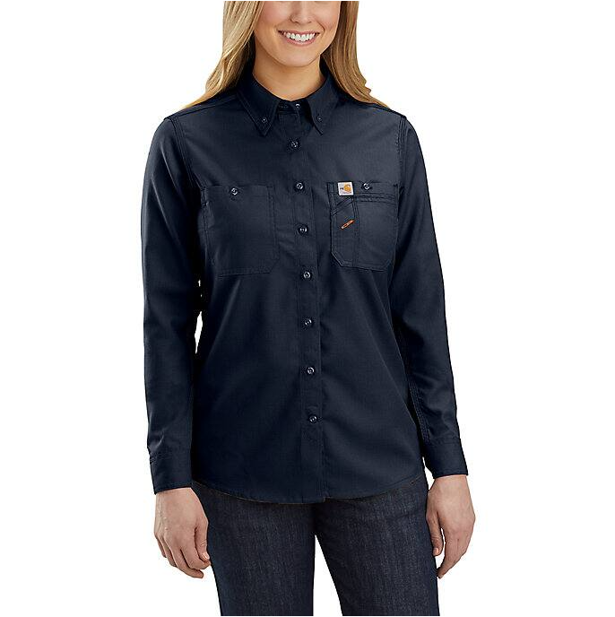 Carhartt 104147 Womens Flame Resistant Force Relaxed Fit Lightweight Long-Sleeve Shirt 1