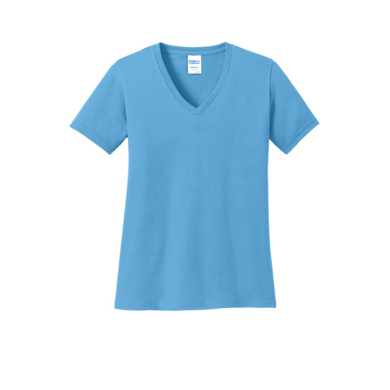 Port & Company Women's Core Cotton V-Neck Tee. 6