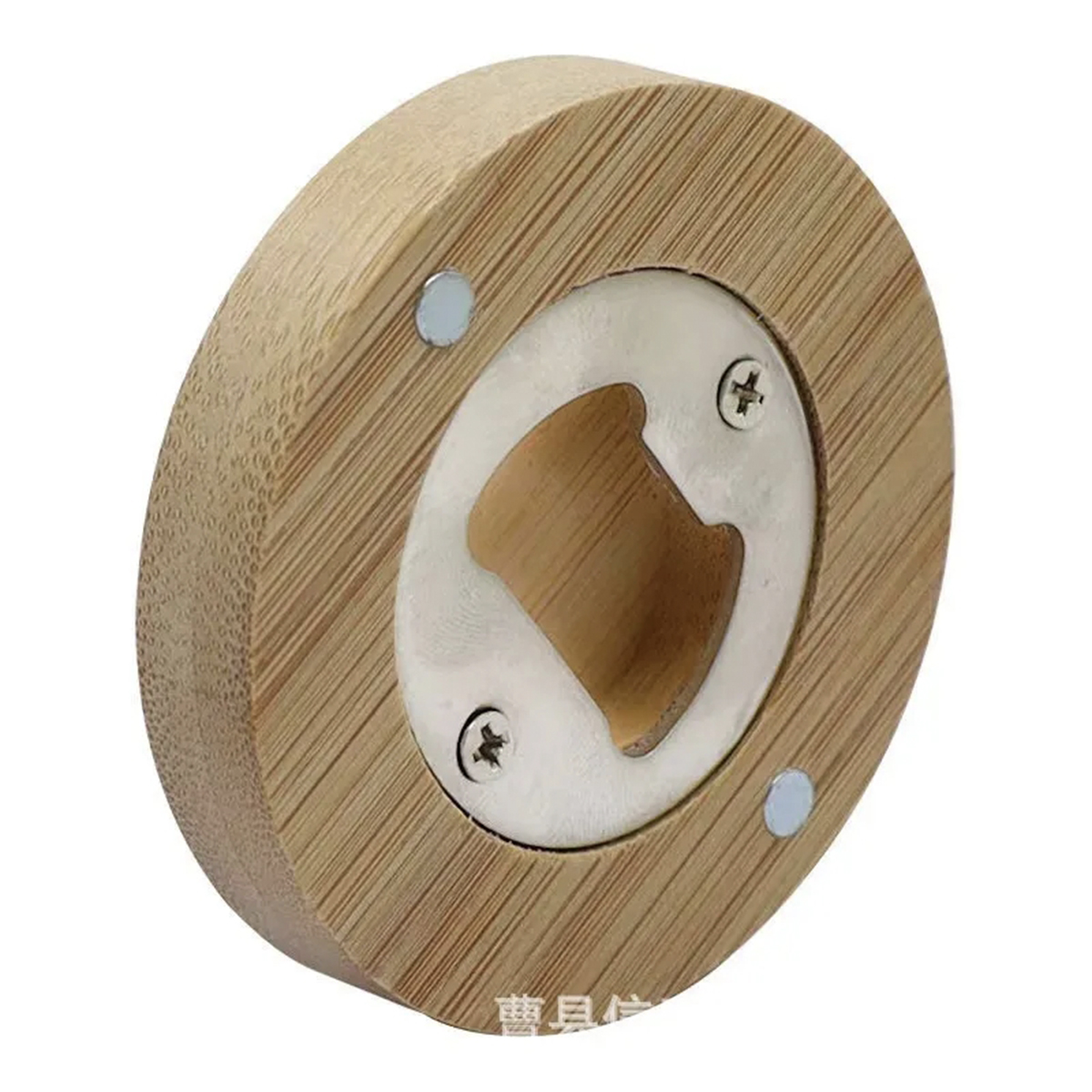 Compact Bamboo Bottle Opener with Magnetic Storage 2