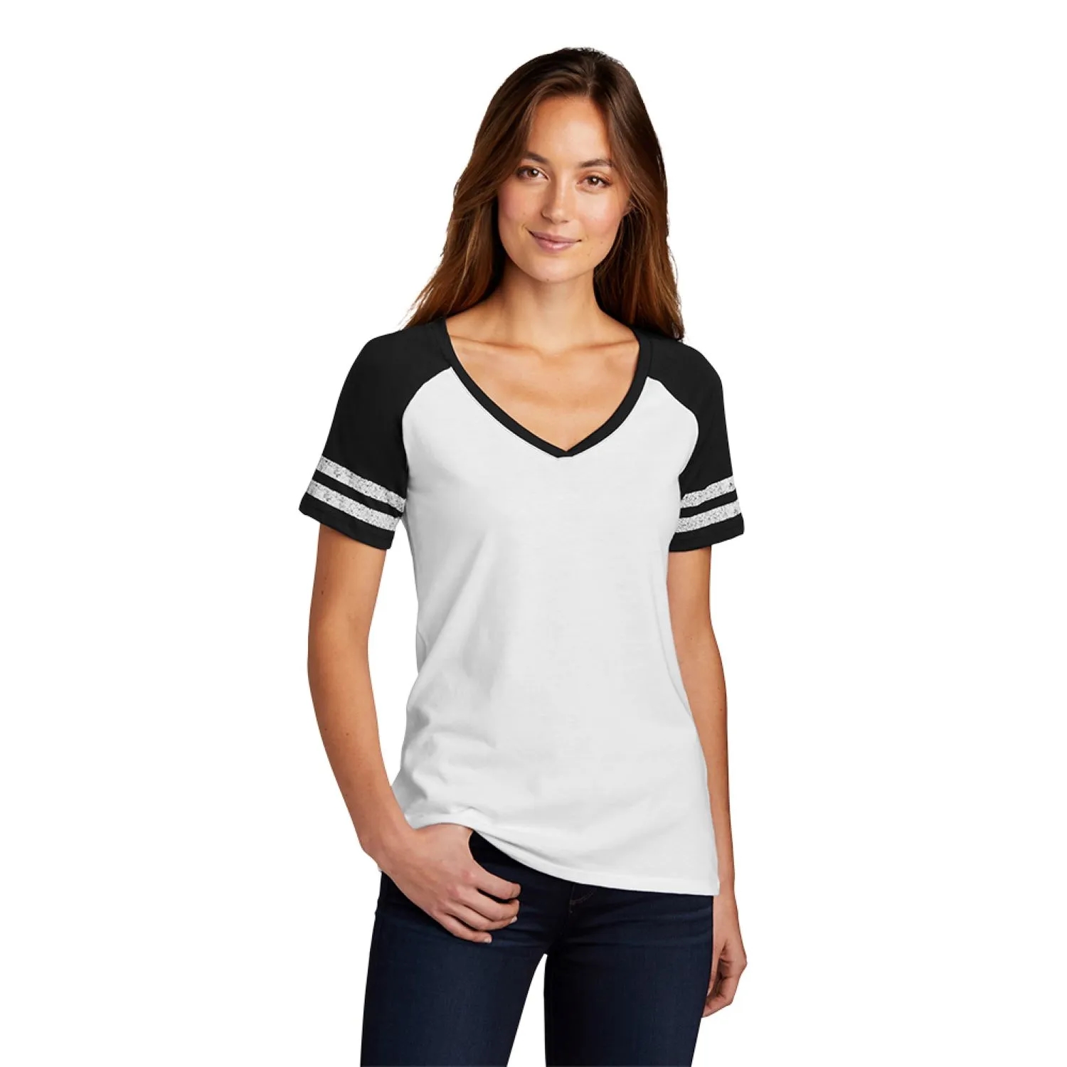 DISTRICT MADE(R) LADIES GAME V-NECK TEE 12