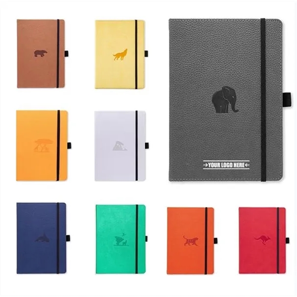 A5 Hardcover Cream Wildlife Notebook 100GSM Squared