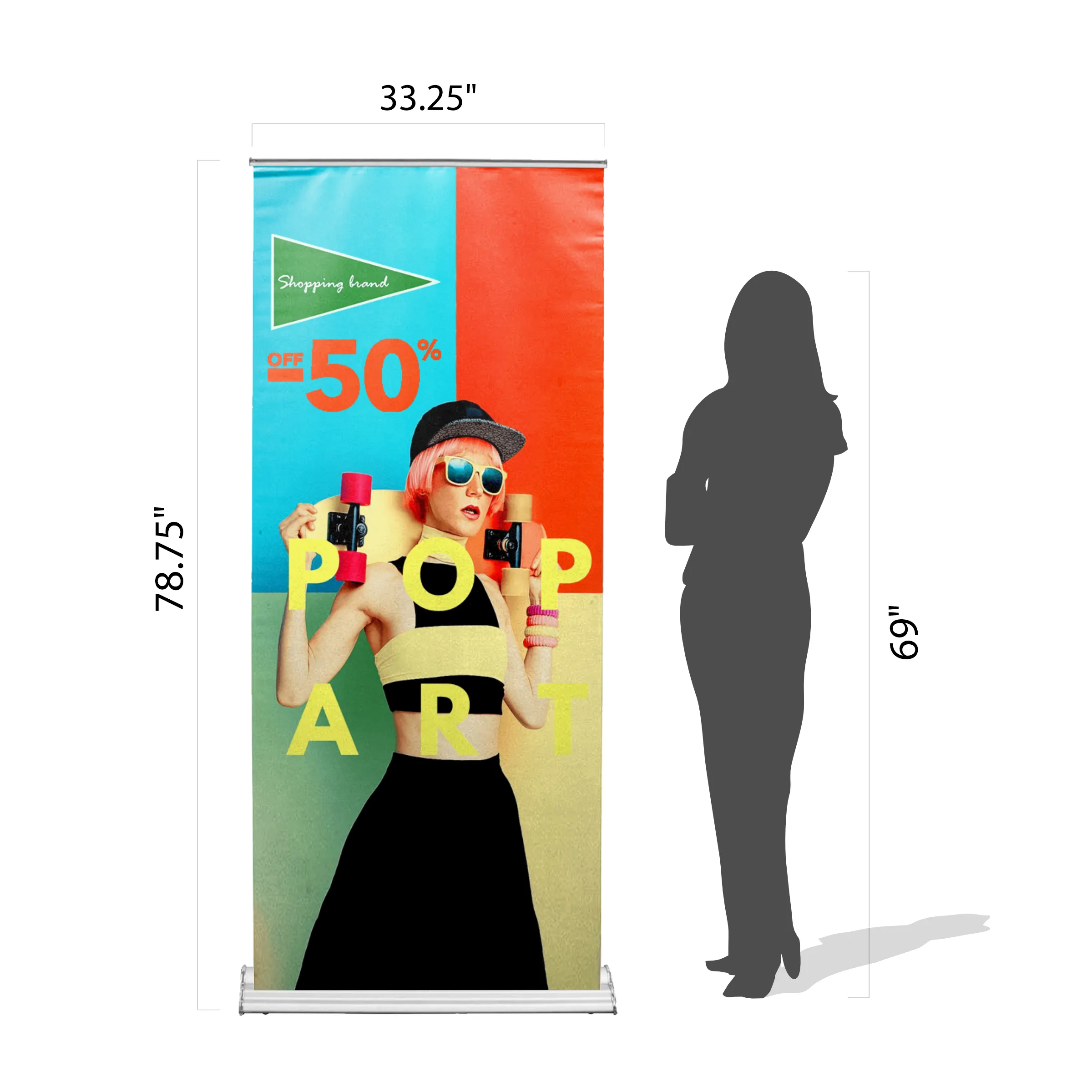33.25" x 78.75" Adjustable Banner Stand Kit 7