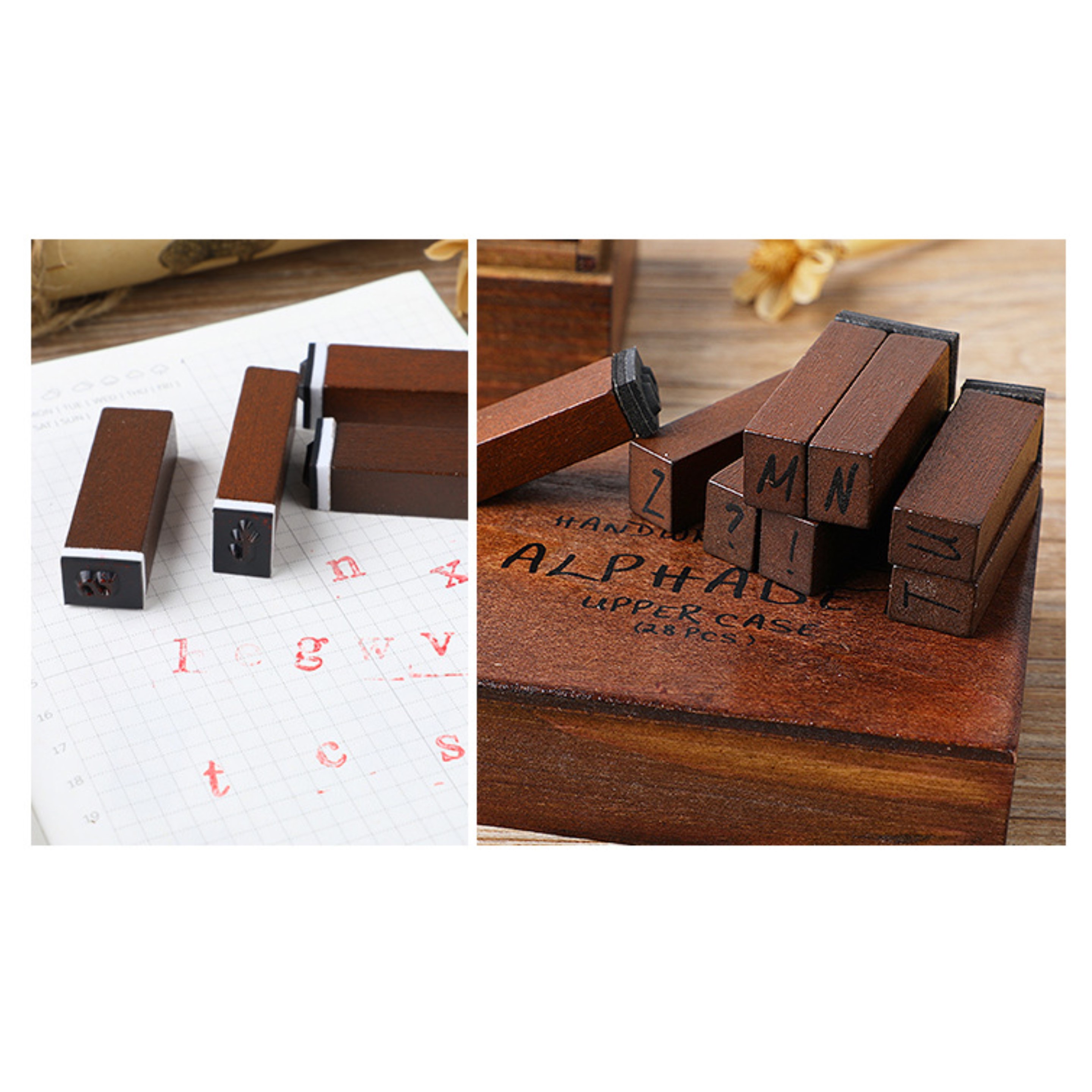 Vintage Wood Letter Stamp 28pcs (direct import) 4