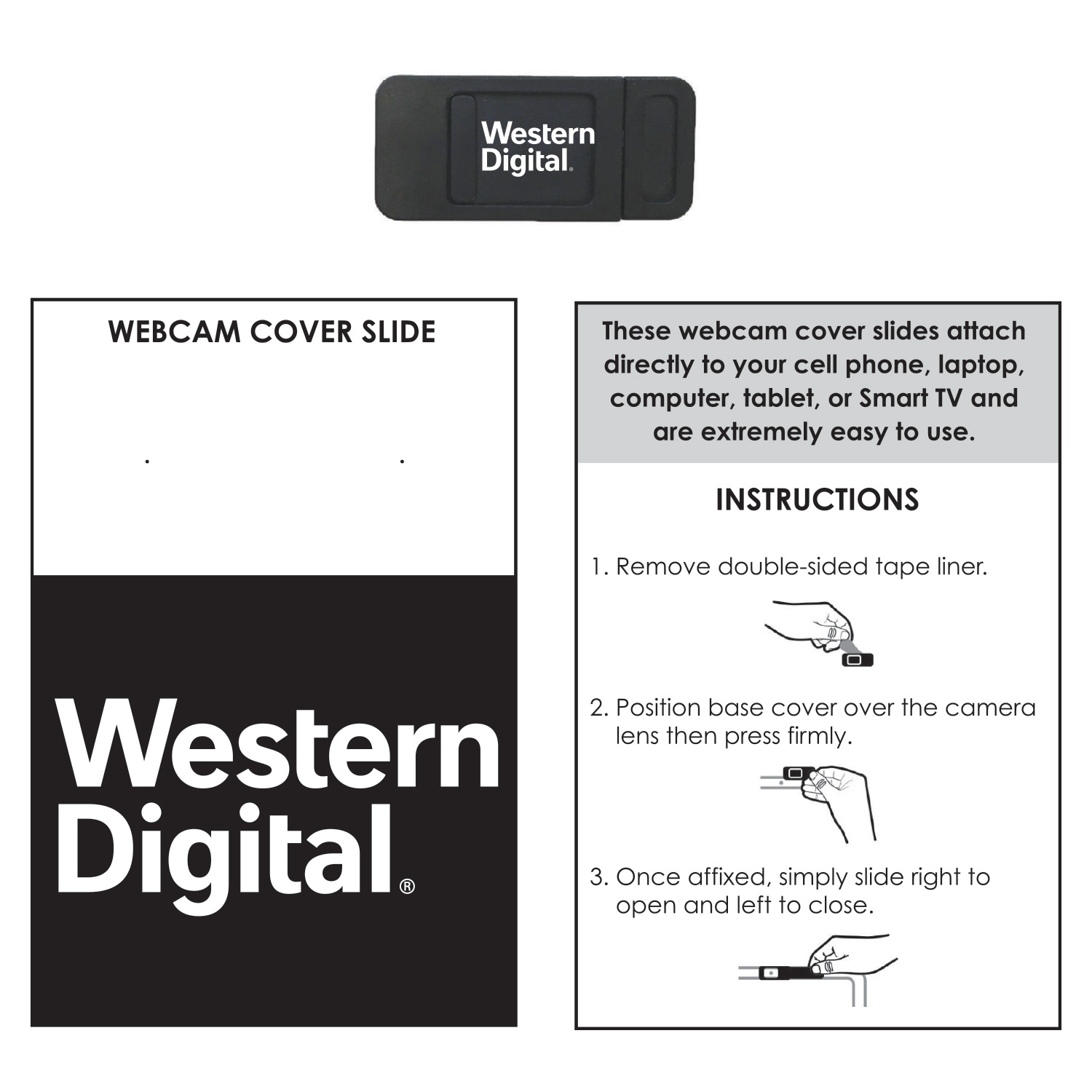 Webcam Cover Slide 3x2 - 1 Color Imprint 2