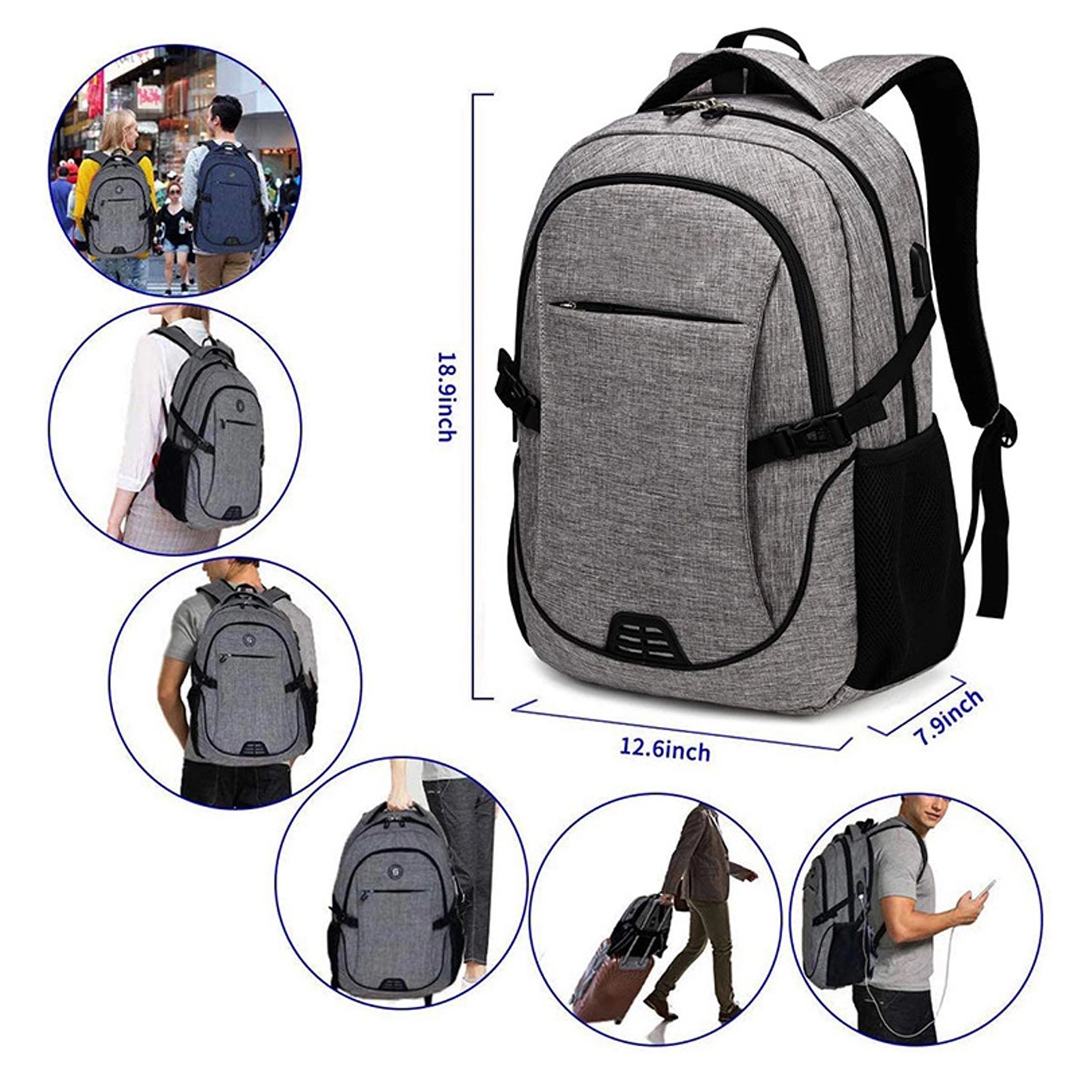 17 Inch Laptop Backpack With Usb Charging Port 4