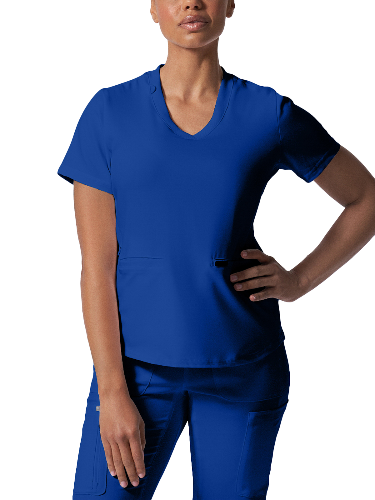 Landau - Forward - Women's Three-Pocket Rib-Knit Neckline V-Neck Top 52