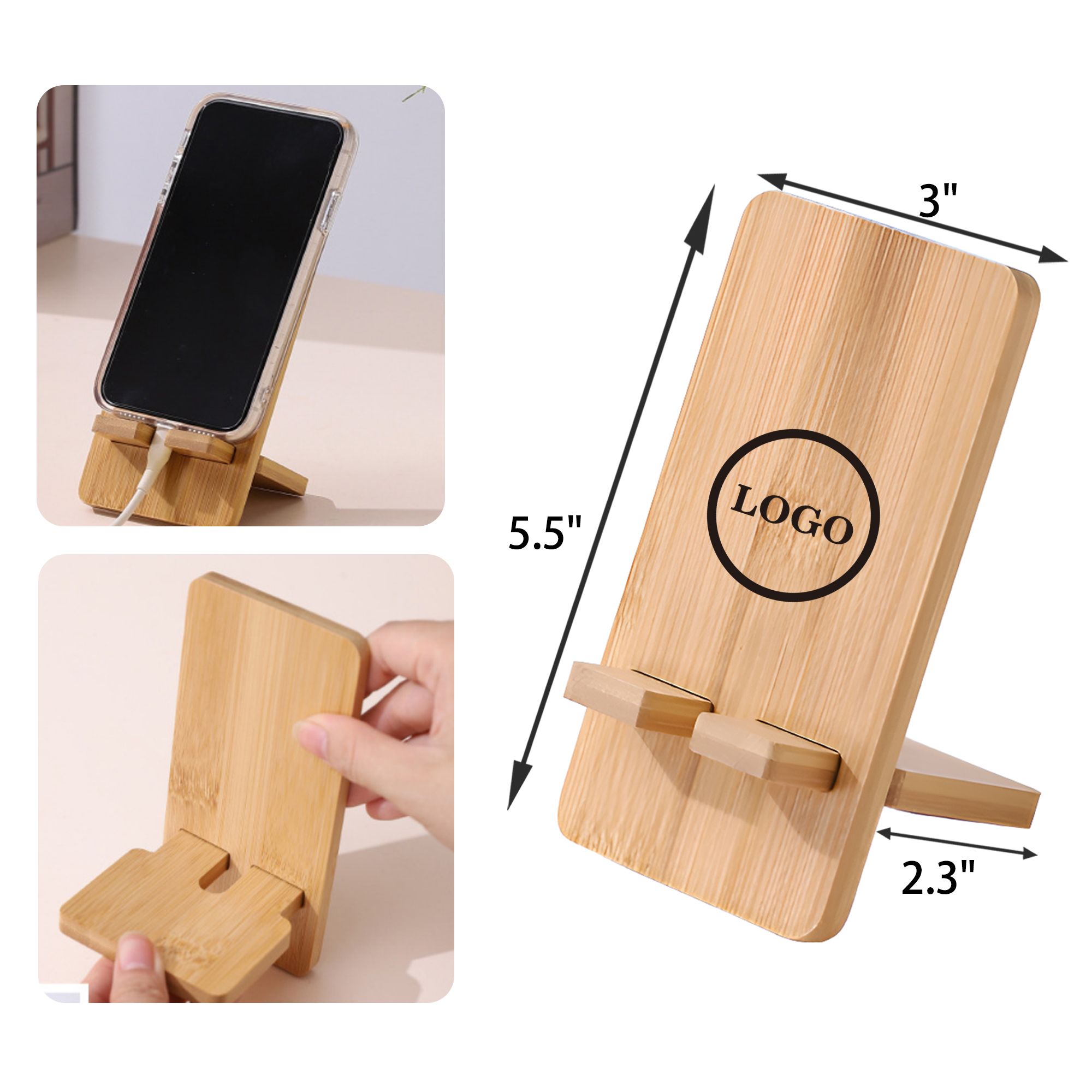 MOQ 50 PCS Sturdy Wooden Phone Holder 1