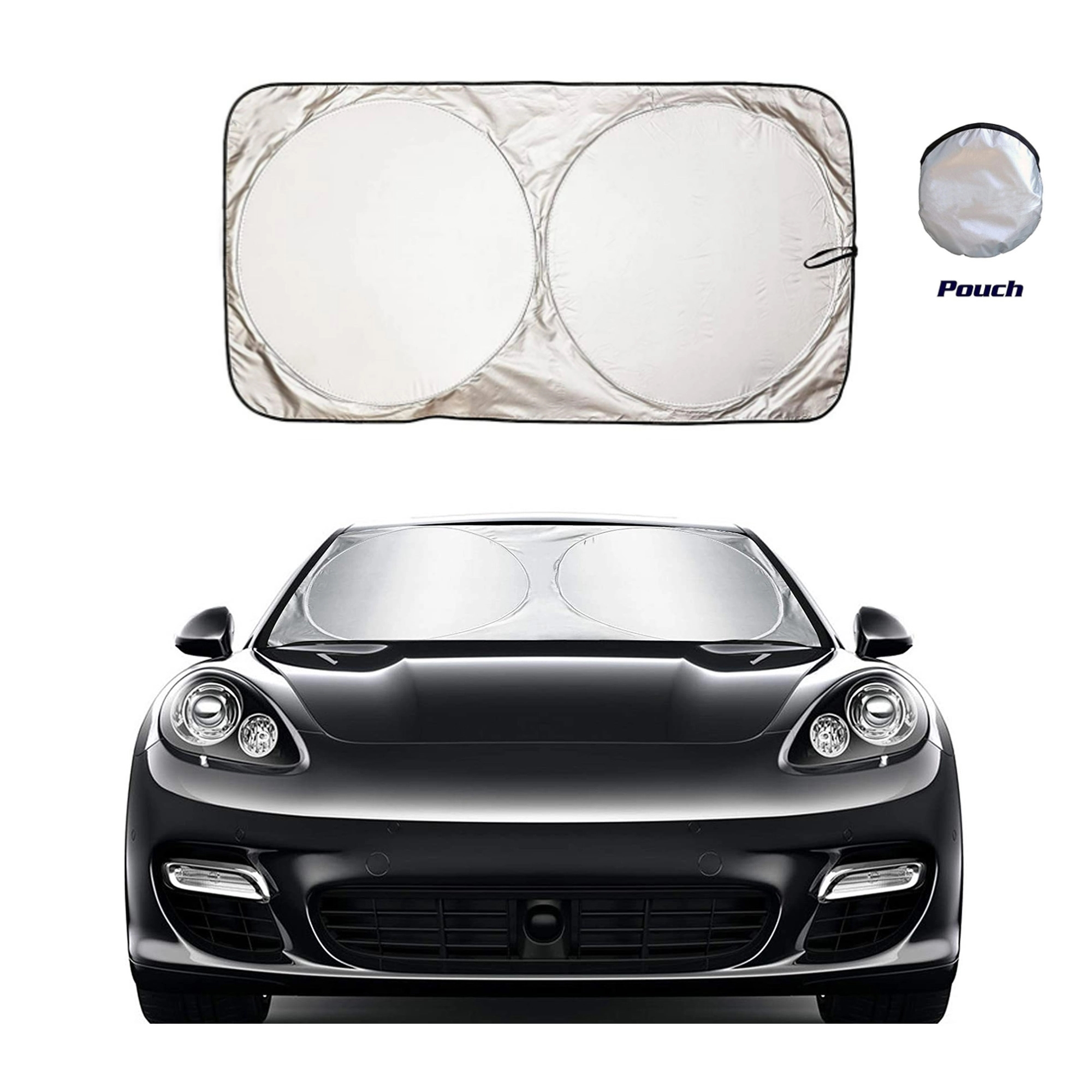 Custom Car Folding Auto Windshield Sunshade With Pouch 3