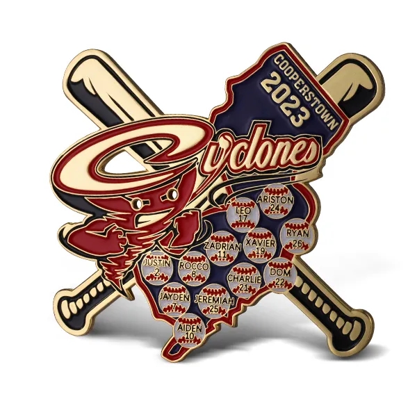 2" Custom Soft Enamel Baseball Pin 12