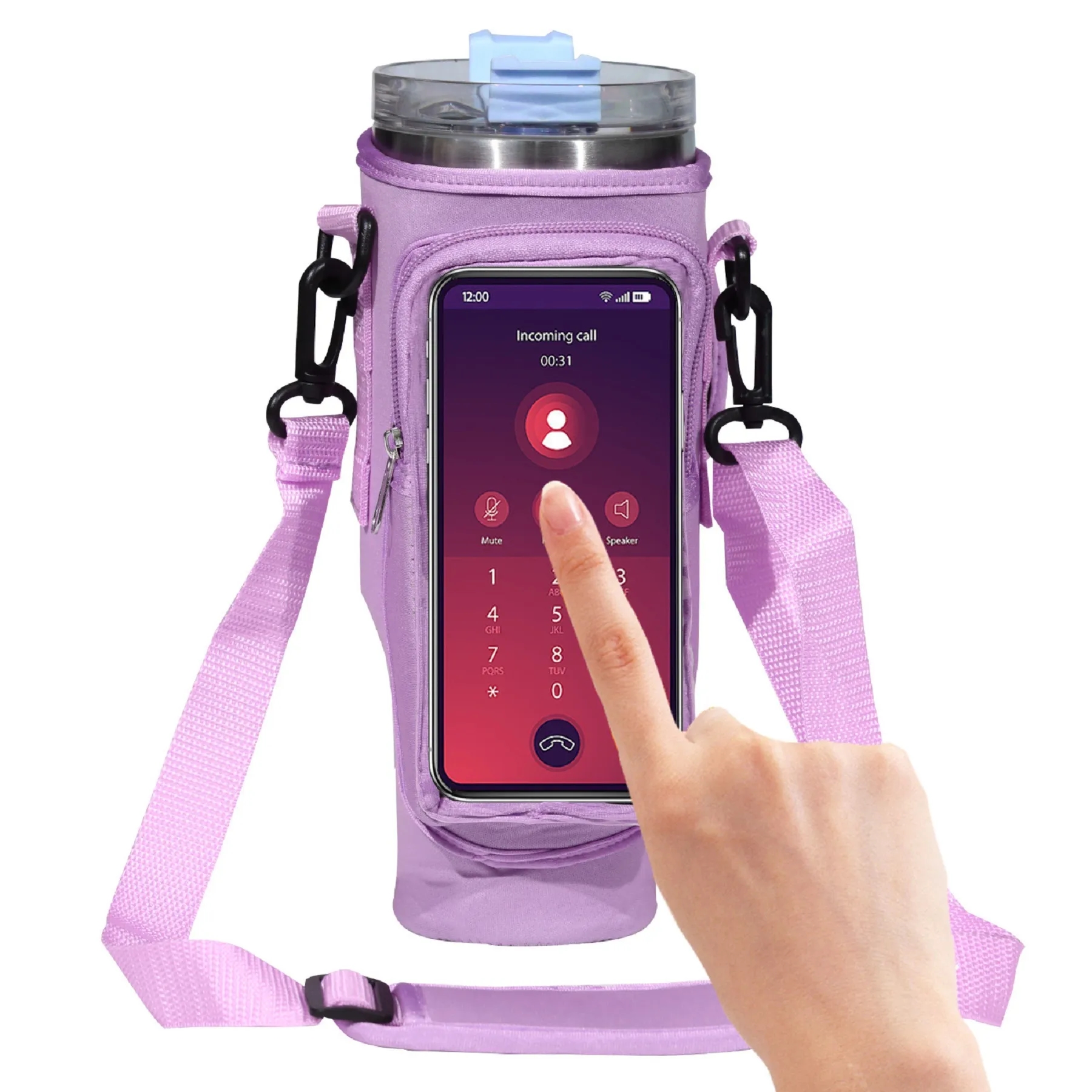40 Oz. Neoprene Tumbler Sleeve with Touchscreen Phone Bag 9