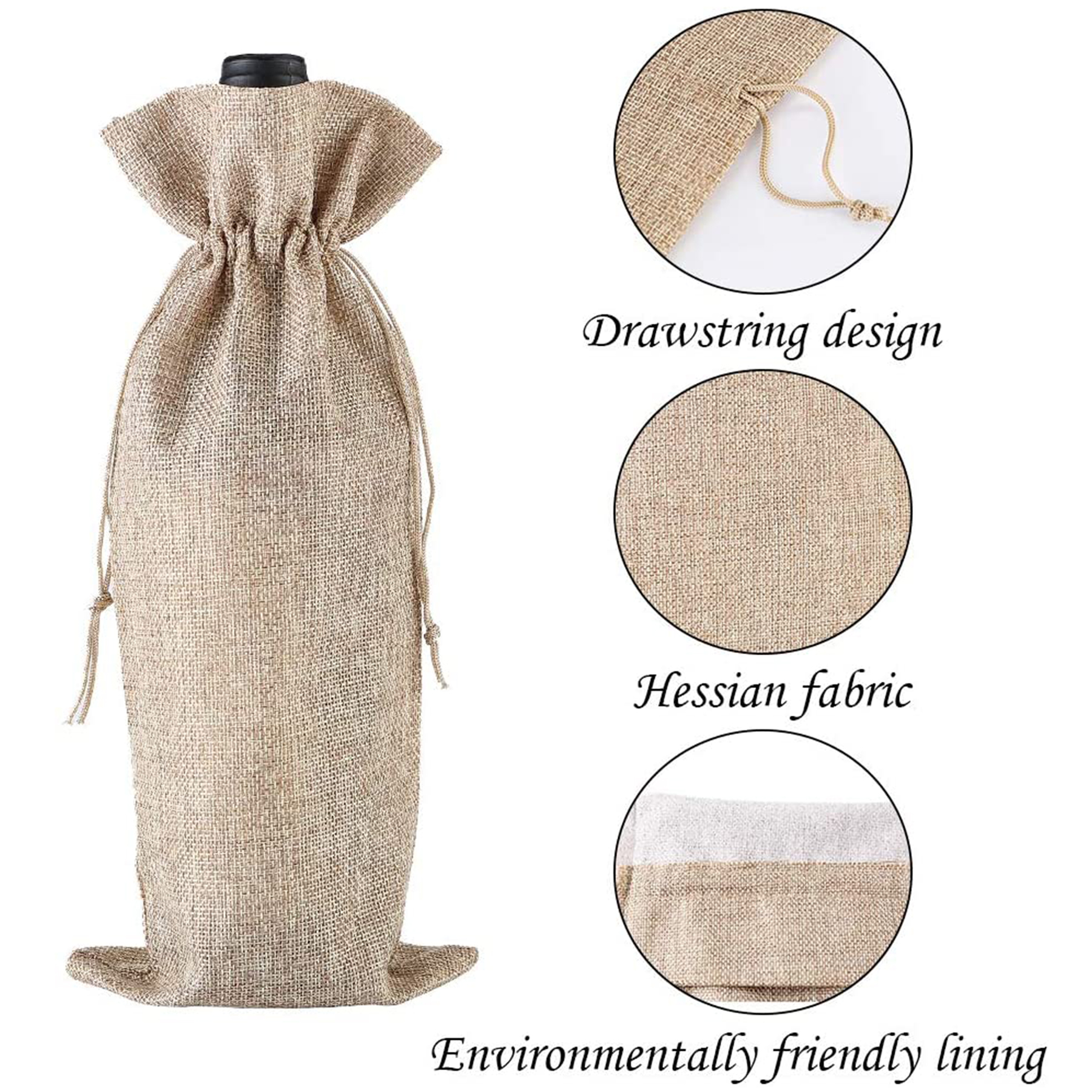 Jute Wine Bottle Gift Bag 3