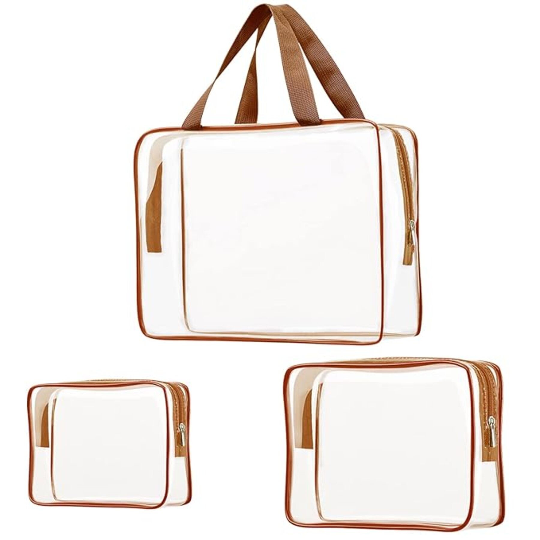 3Pcs Crystal Clear PVC Toiletry Bag Kit 5