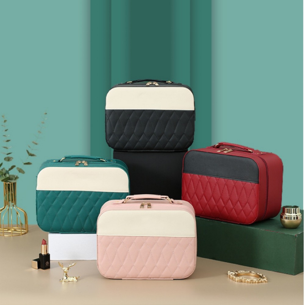 Travel Makeup Train Case Cosmetic Bag with Mirror and Light 4