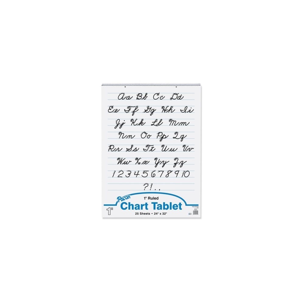 1" Cursive Spiral Chart Tablets - 25 Sheets 3