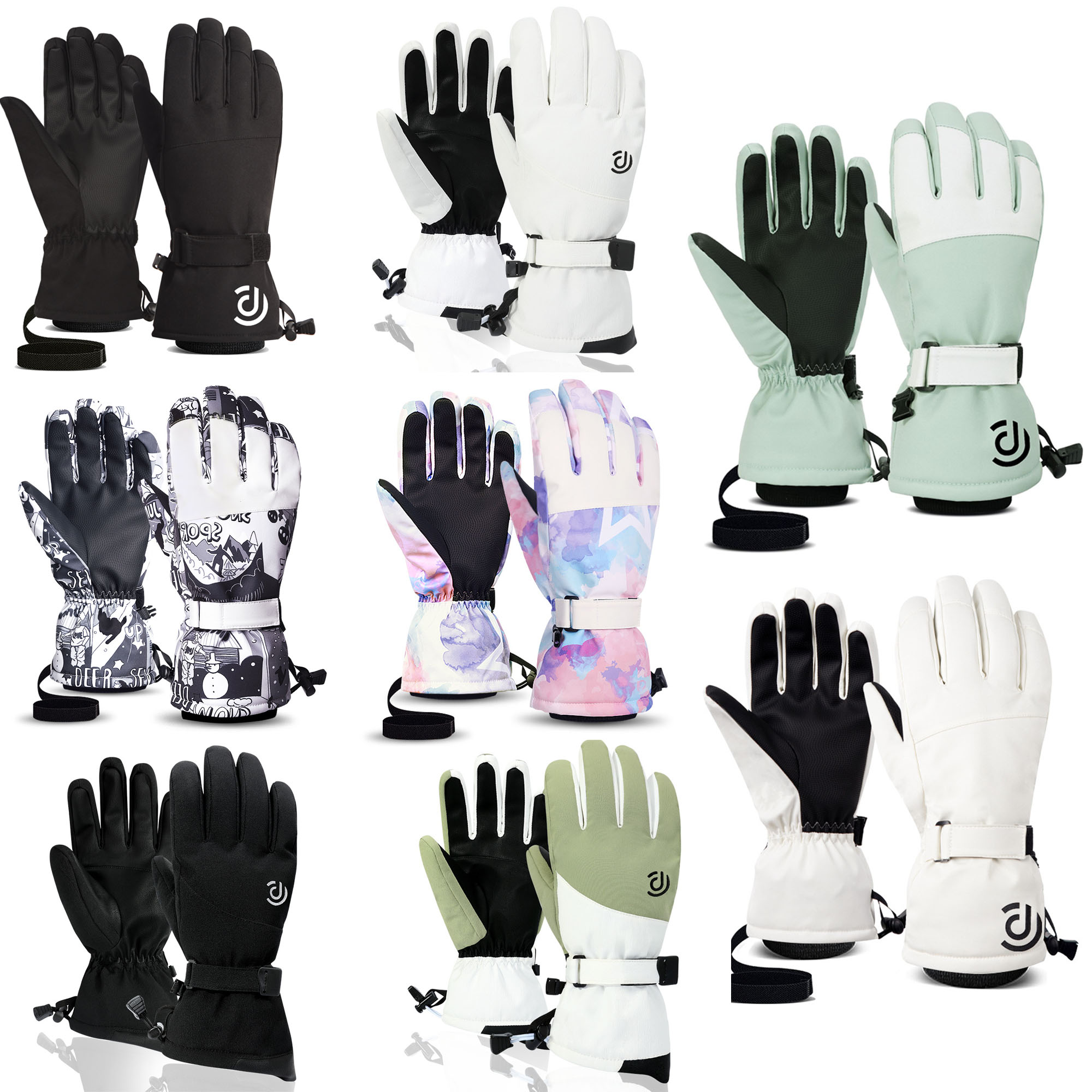 Adjustable Waterproof Ski Gloves Winter Protection 5