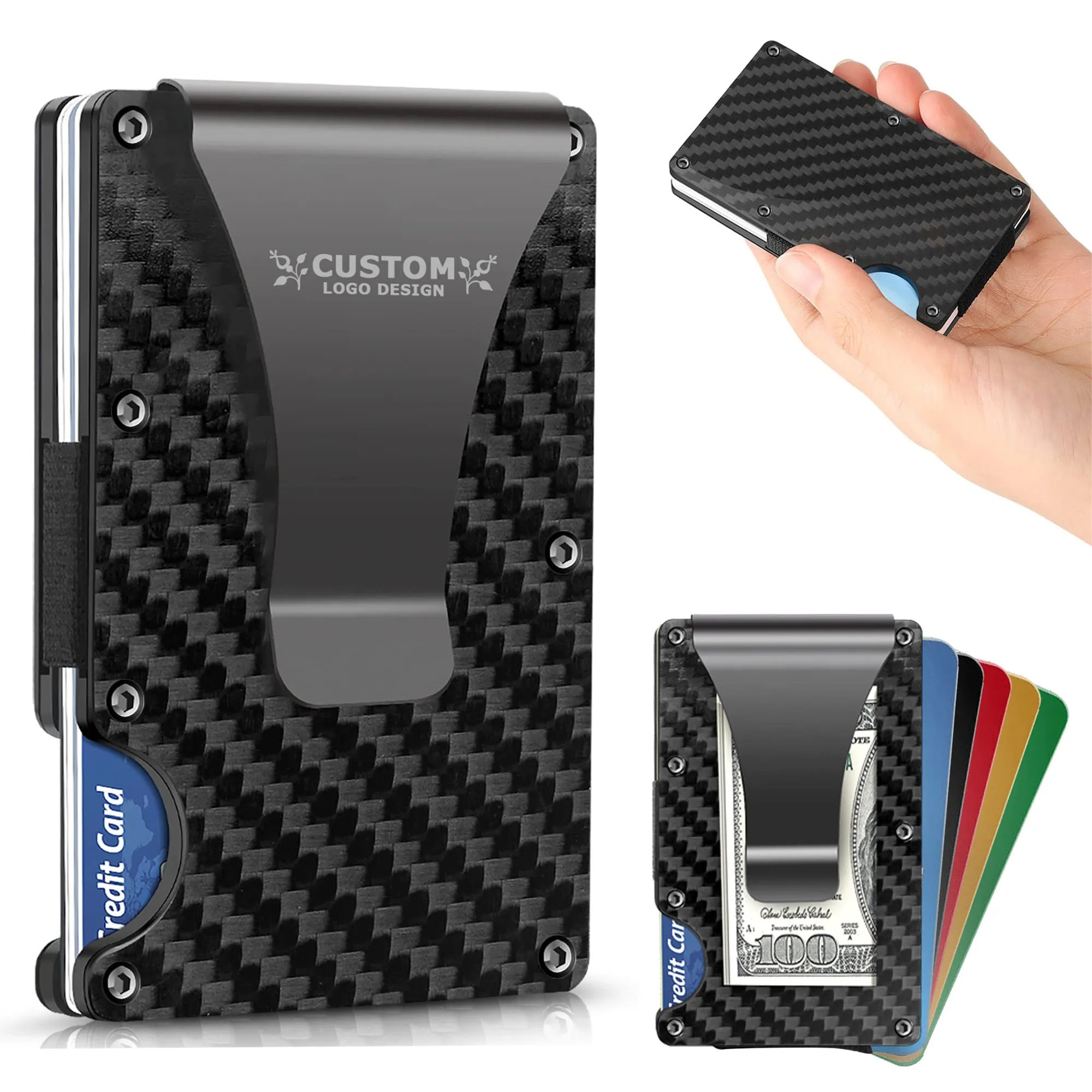 Carbon Fiber Credit Card Holder with Money Clip 4