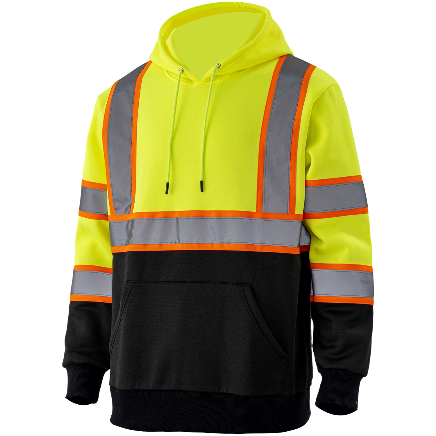 Class 3 Color Block Two Tone 2" Reflective Tape Safety Hoodie with Pocket 6