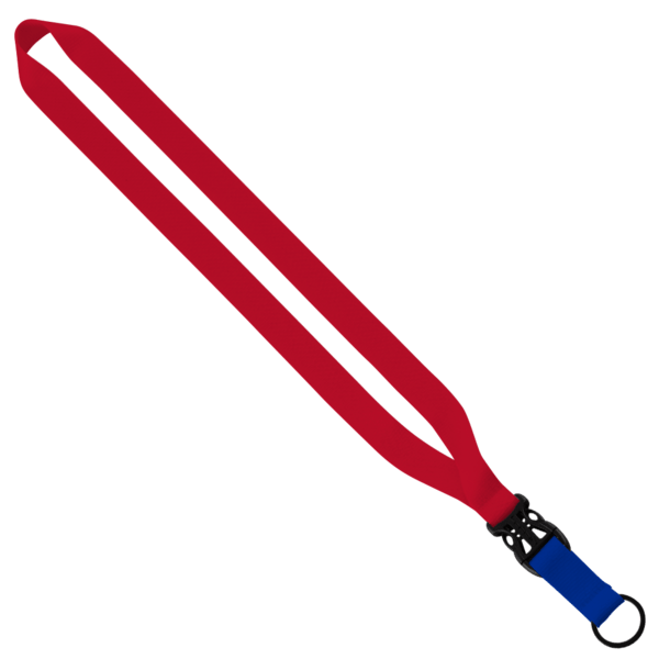 3/4" Multi-Color Polyester Lanyard with Slide Buckle Release & Split-Ring 45