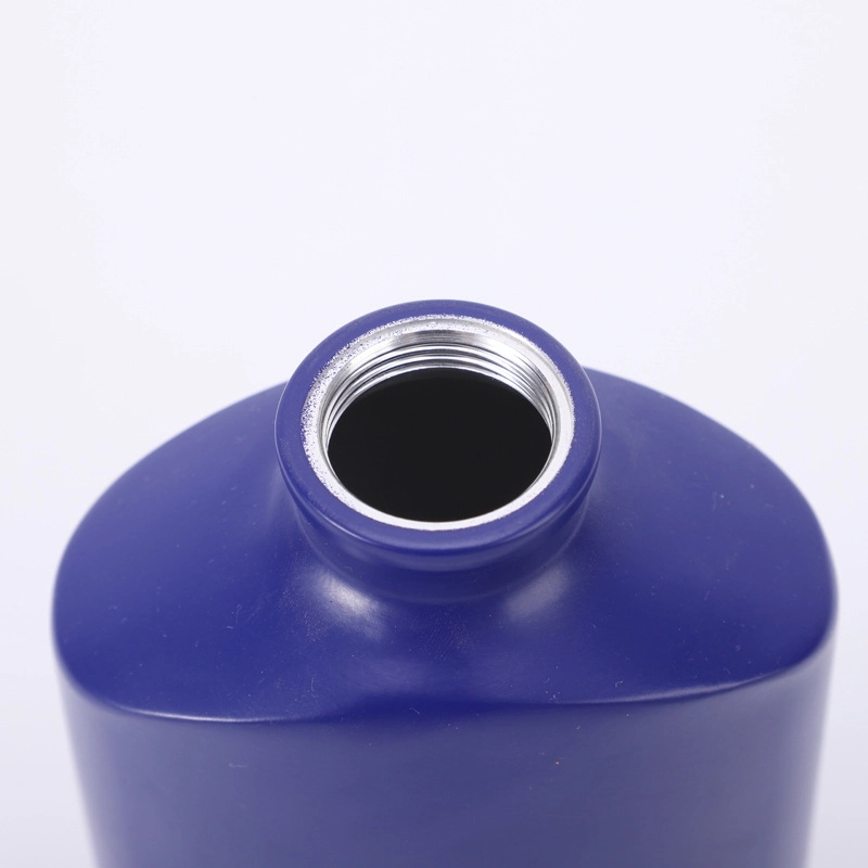 Flat Aluminum Water Bottles With Silver Carabiner, custom water bottle with logo imprint 5