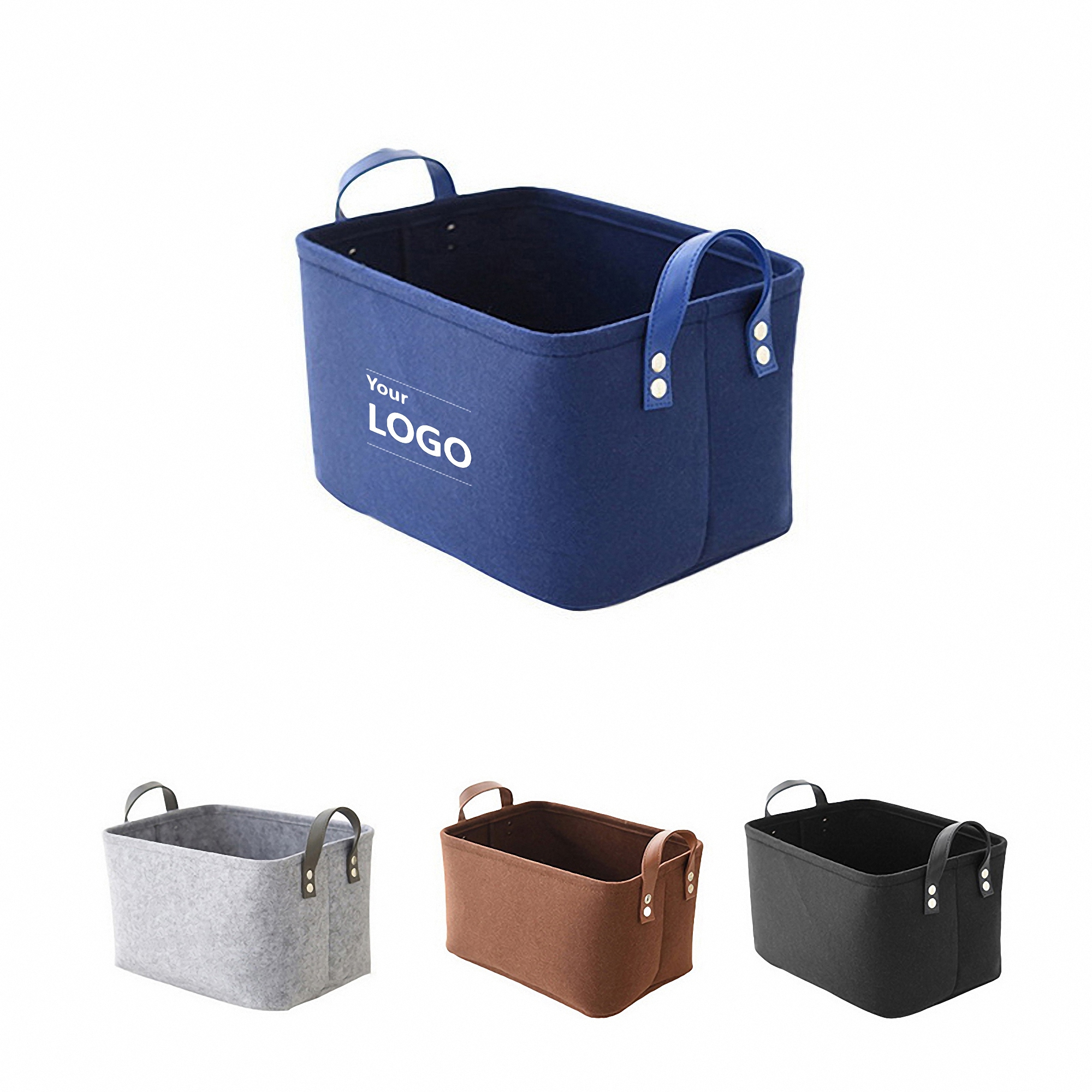 Collapsible Felt Storage Bin with Handles 2