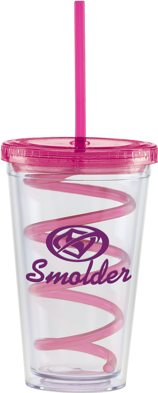 Carnival Cups-Color Curly Straw, Color Lid 37