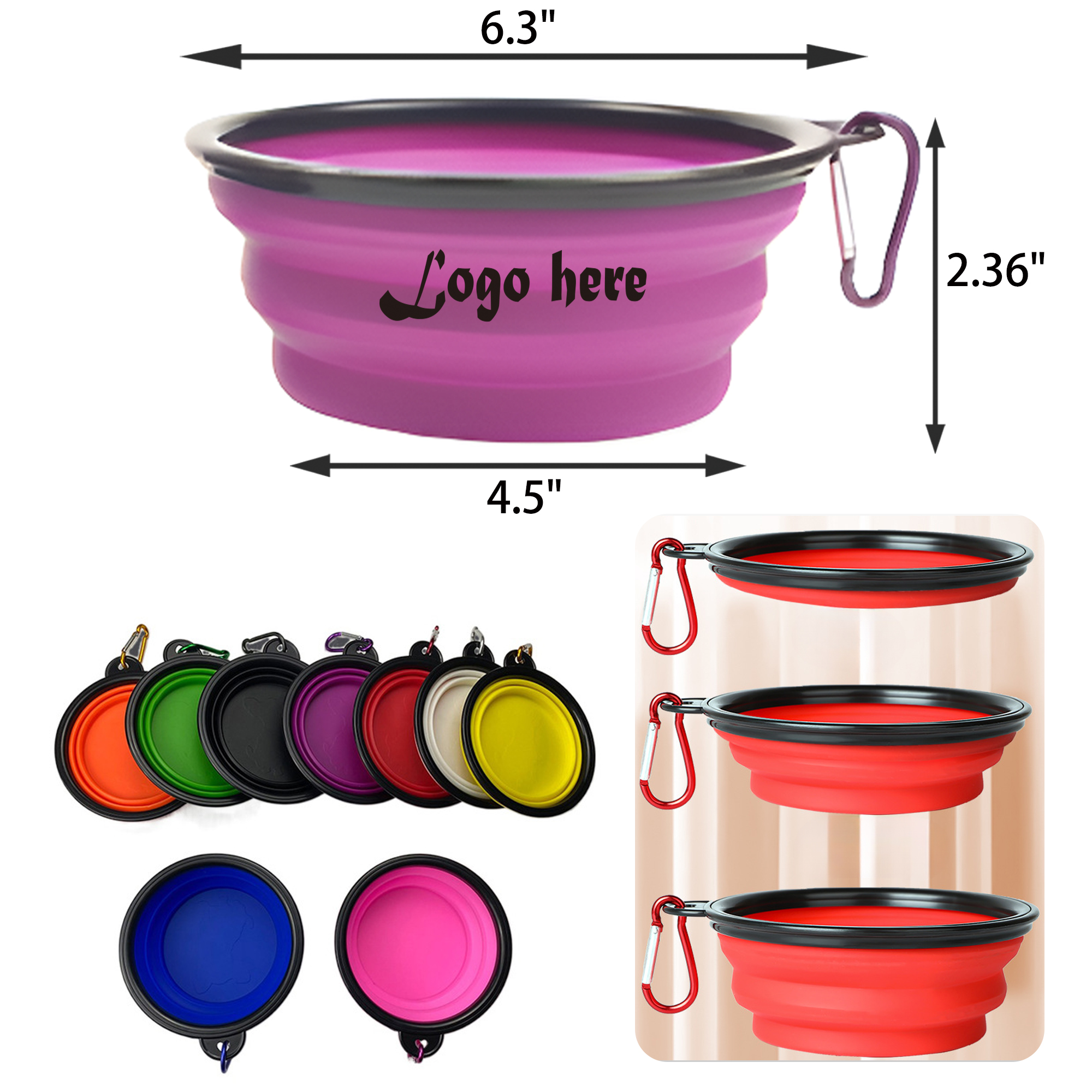 MOQ 50 PCS Convenient Portable Foldable Pet Bowl 9