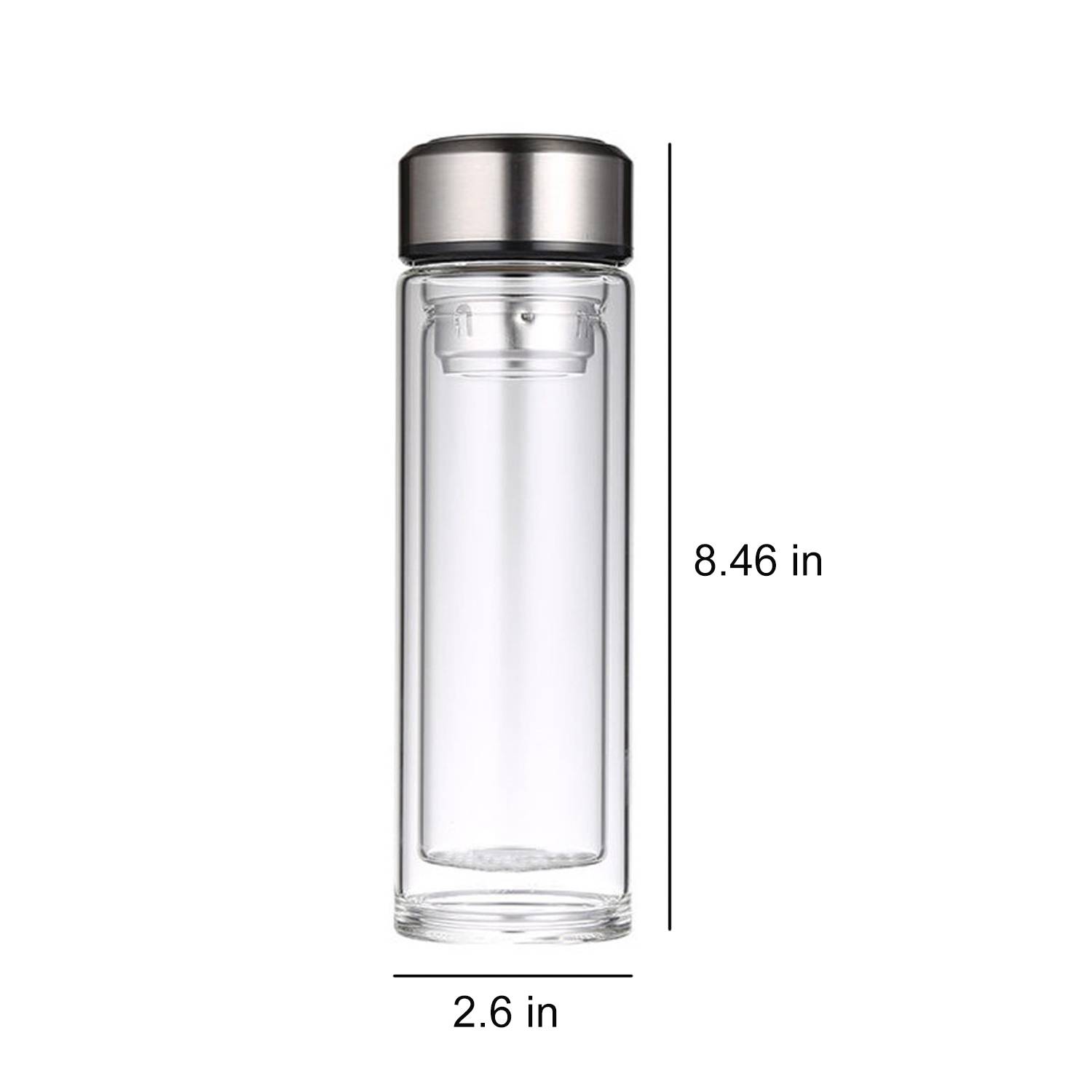 11oz Double Wall Glass Cup w/ Filter 8
